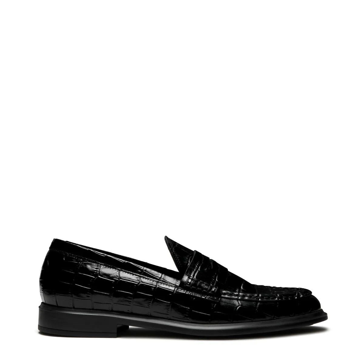 Isabel Bernard Vendôme Blandine Croco Zwarte Kalfsleren Loafers IB51015-201-38 - Image 3