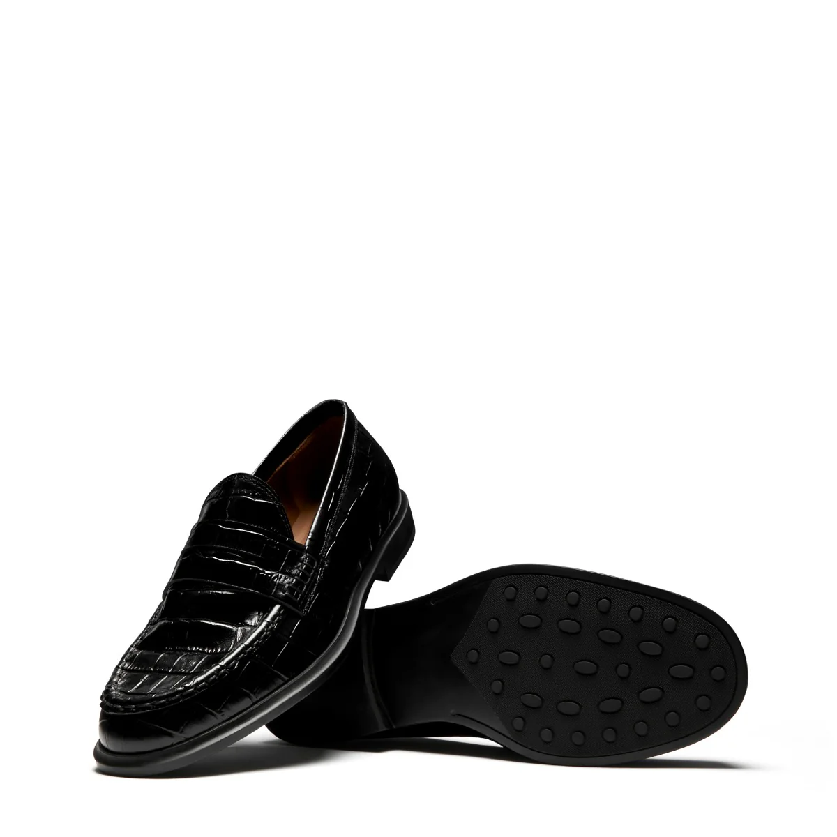 Isabel Bernard Vendôme Blandine Croco Zwarte Kalfsleren Loafers IB51015-201-38 - Image 6