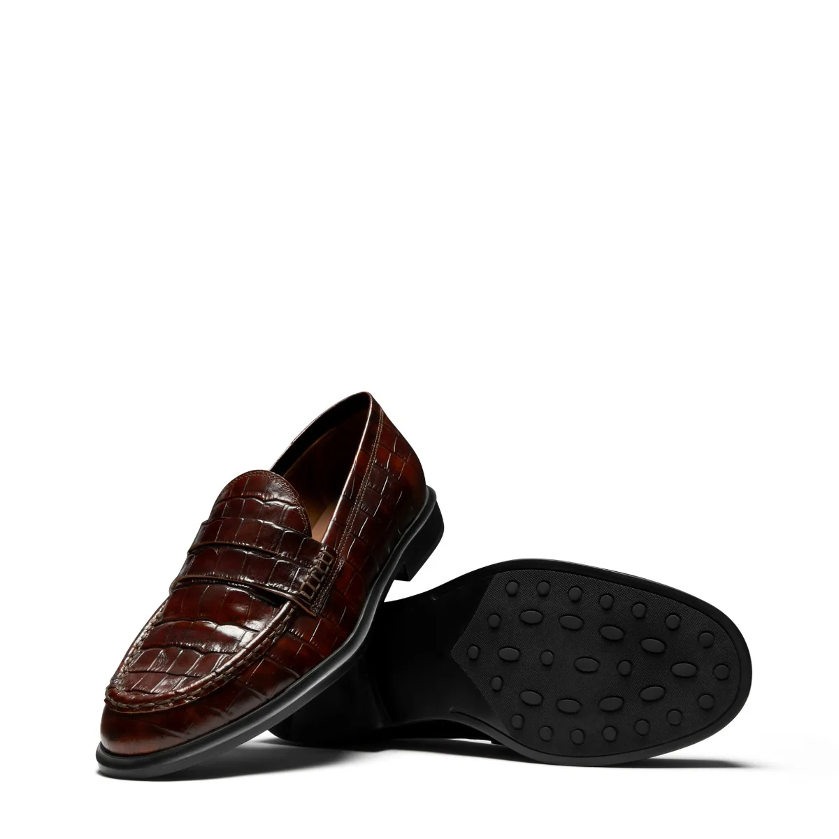 Isabel Bernard Vendôme Blandine Croco Bruine Kalfsleren Loafers IB51015-230-37 - Image 8