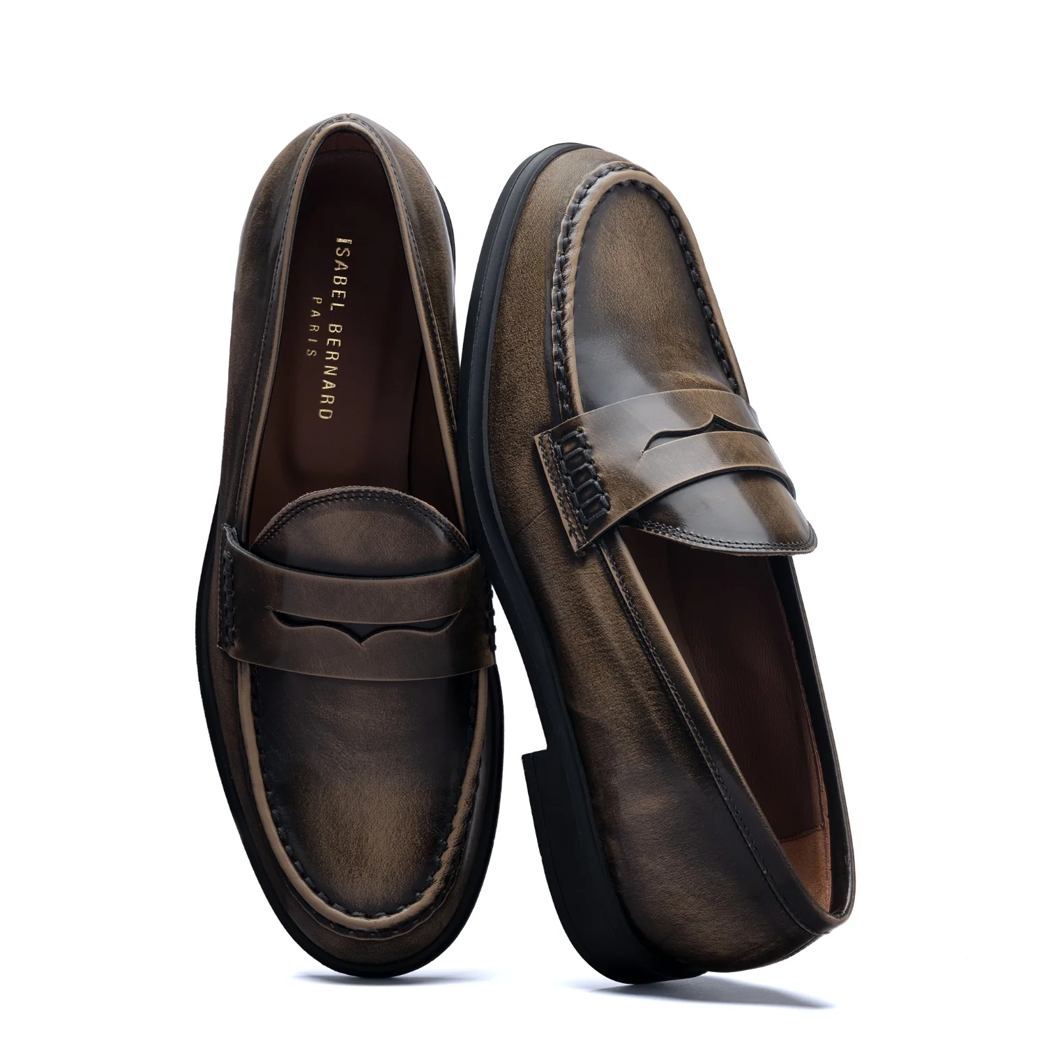 Isabel Bernard Vendôme Blandine mokka loafers van spazzolato leer IB51015-639-36 - Image 7