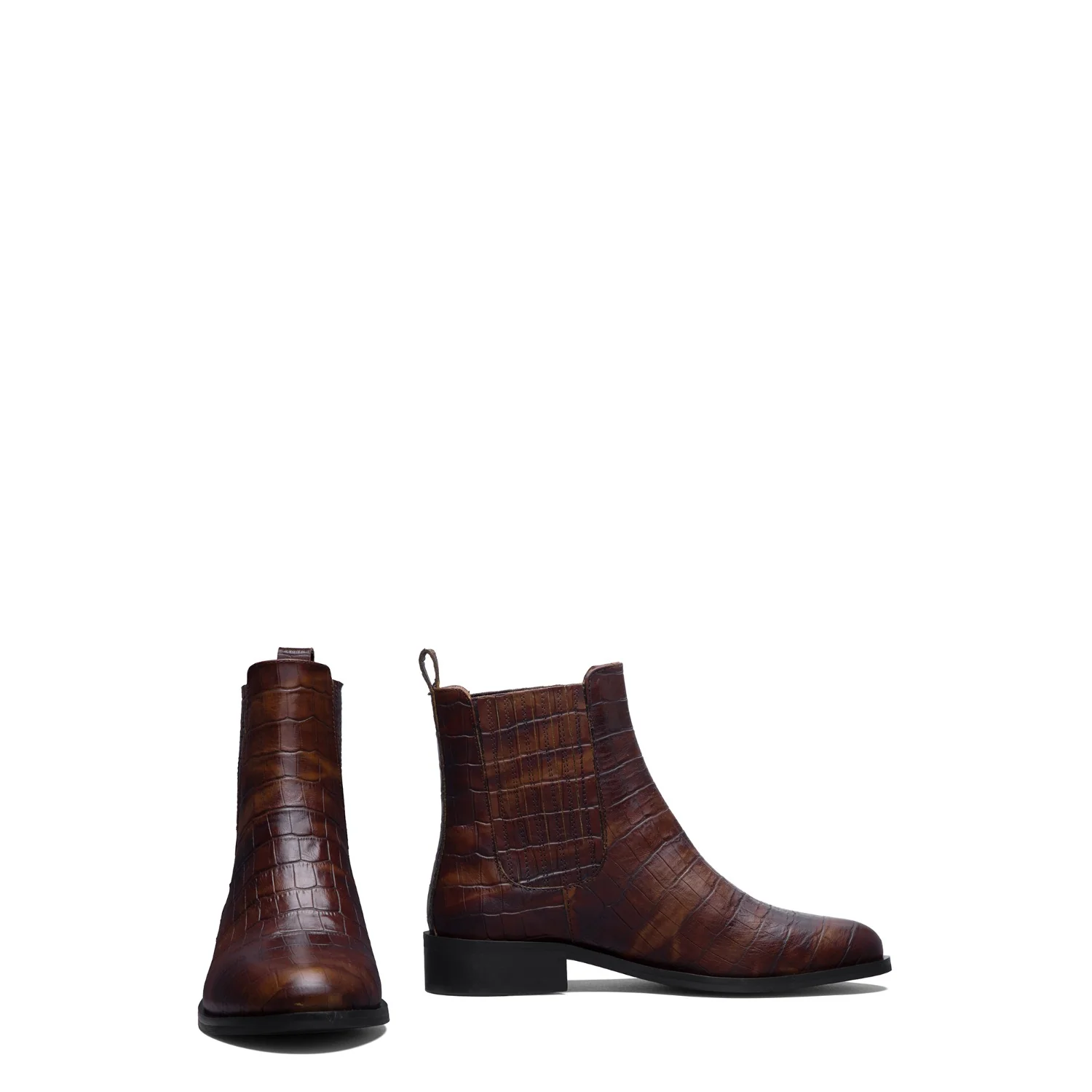 Isabel Bernard Vendôme Chey Croco Bruin Leren Chelsea Boots Van Kalfsleer IB53012-230-36 - Image 6
