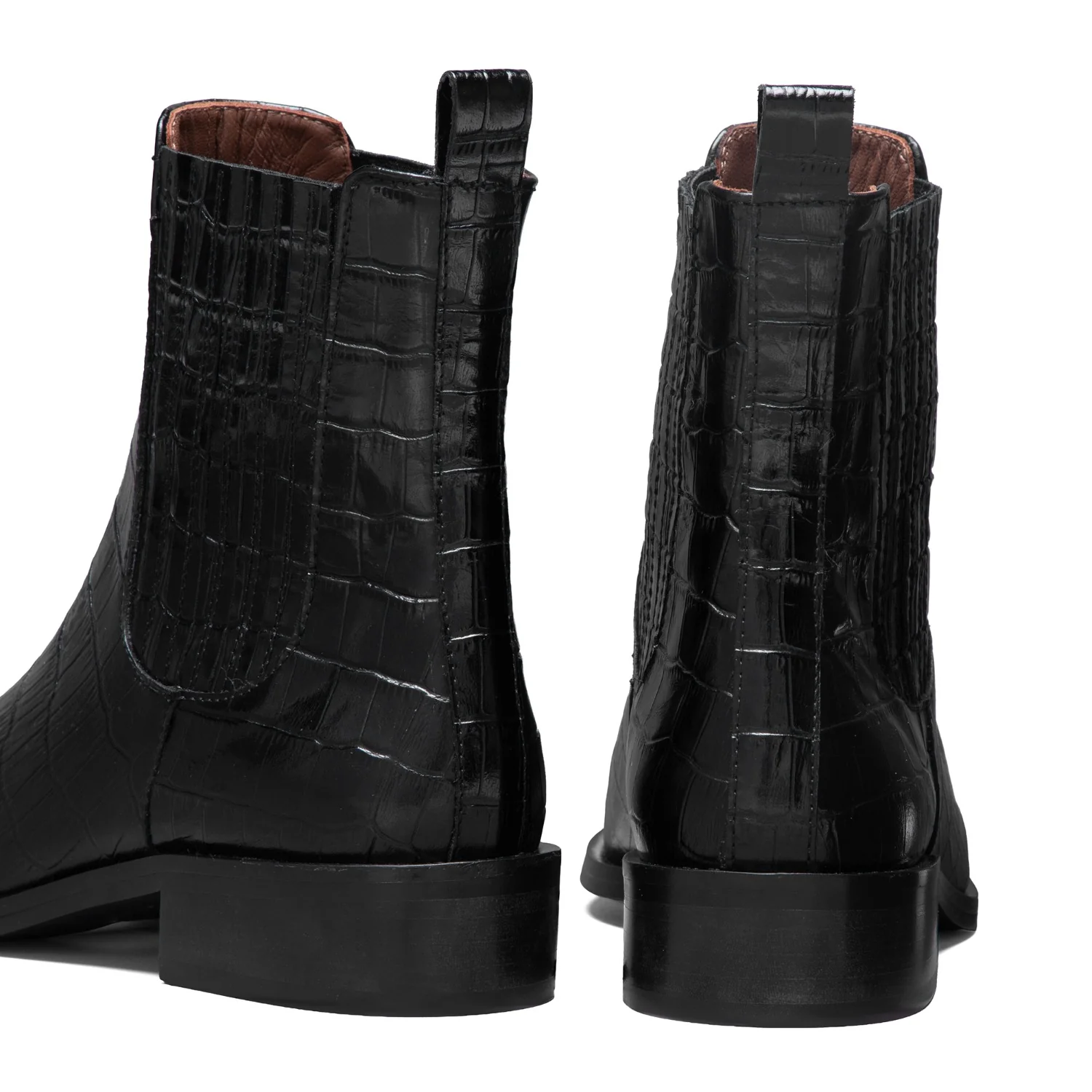 Isabel Bernard Vendôme Chey Croco Zwarte Leren Chelsea Boots Van Kalfsleer IB53012-201-40 - Image 5
