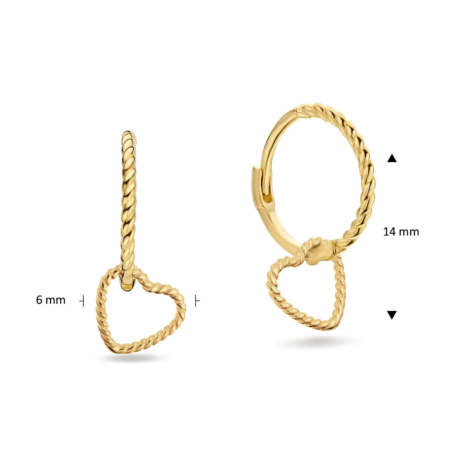 Jackie Gold Amour 14 Karaats Gouden Oorbellen 585 JKE25.515 - Image 2