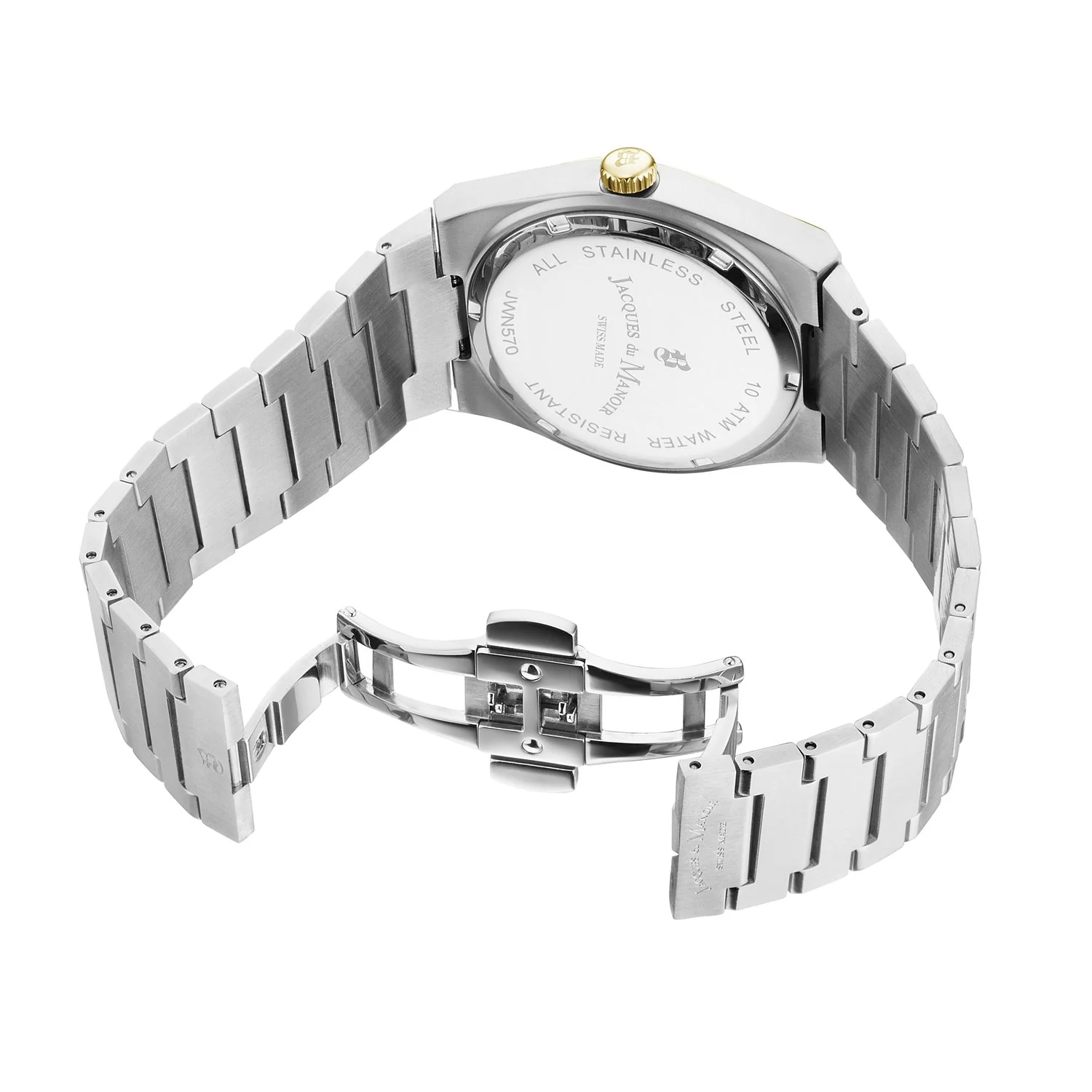 Jacques du Manoir Horizon Gents Multifunction Zilver- en Goudkleurig Herenhorloge JWN05704 - Image 3