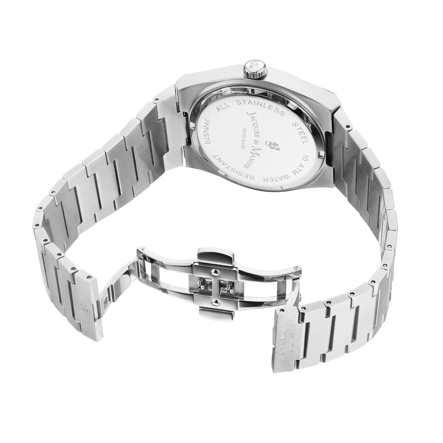 Jacques du Manoir Horizon Gents Multifunction Zilverkleurig Stalen Herenhorloge JWN05703 - Image 2
