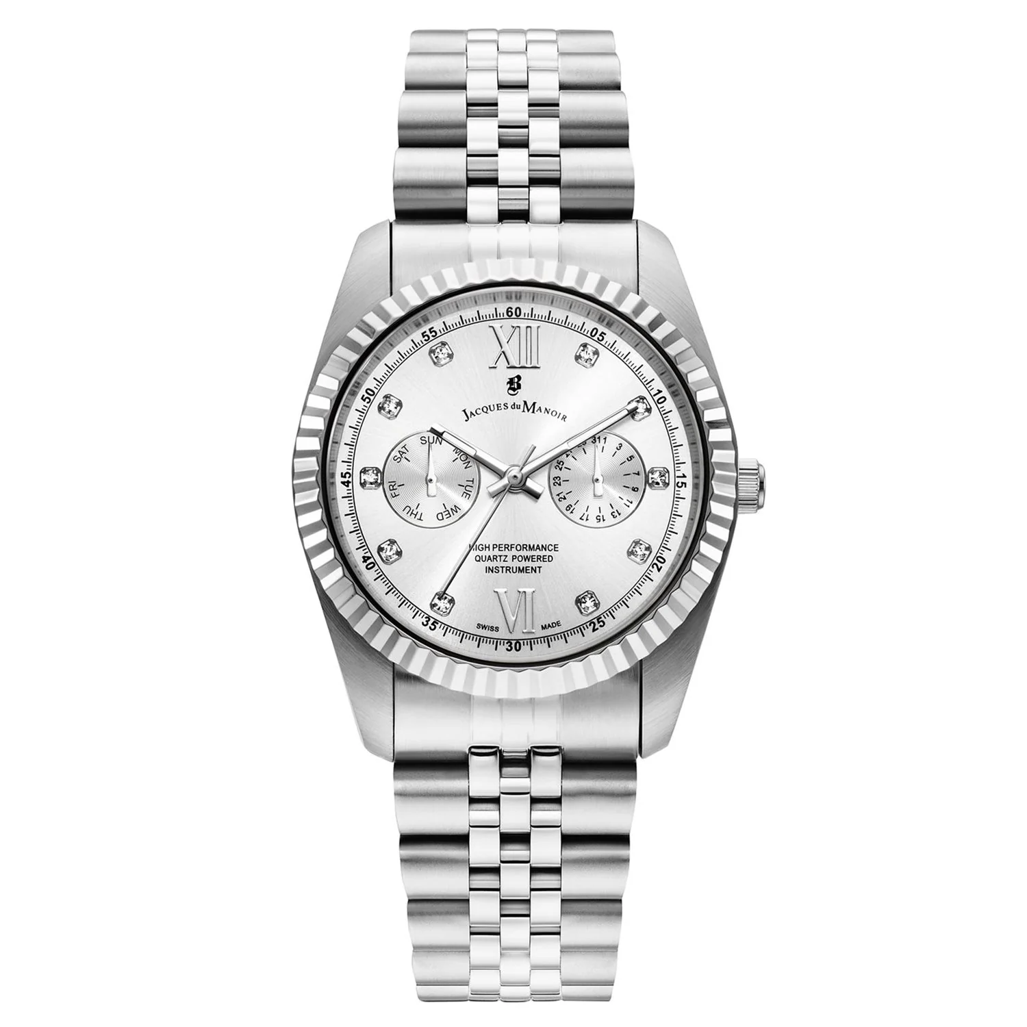 Jacques du Manoir Inspiration Multifunction Zilverkleurig Stalen Unisex Horloge JWN06101