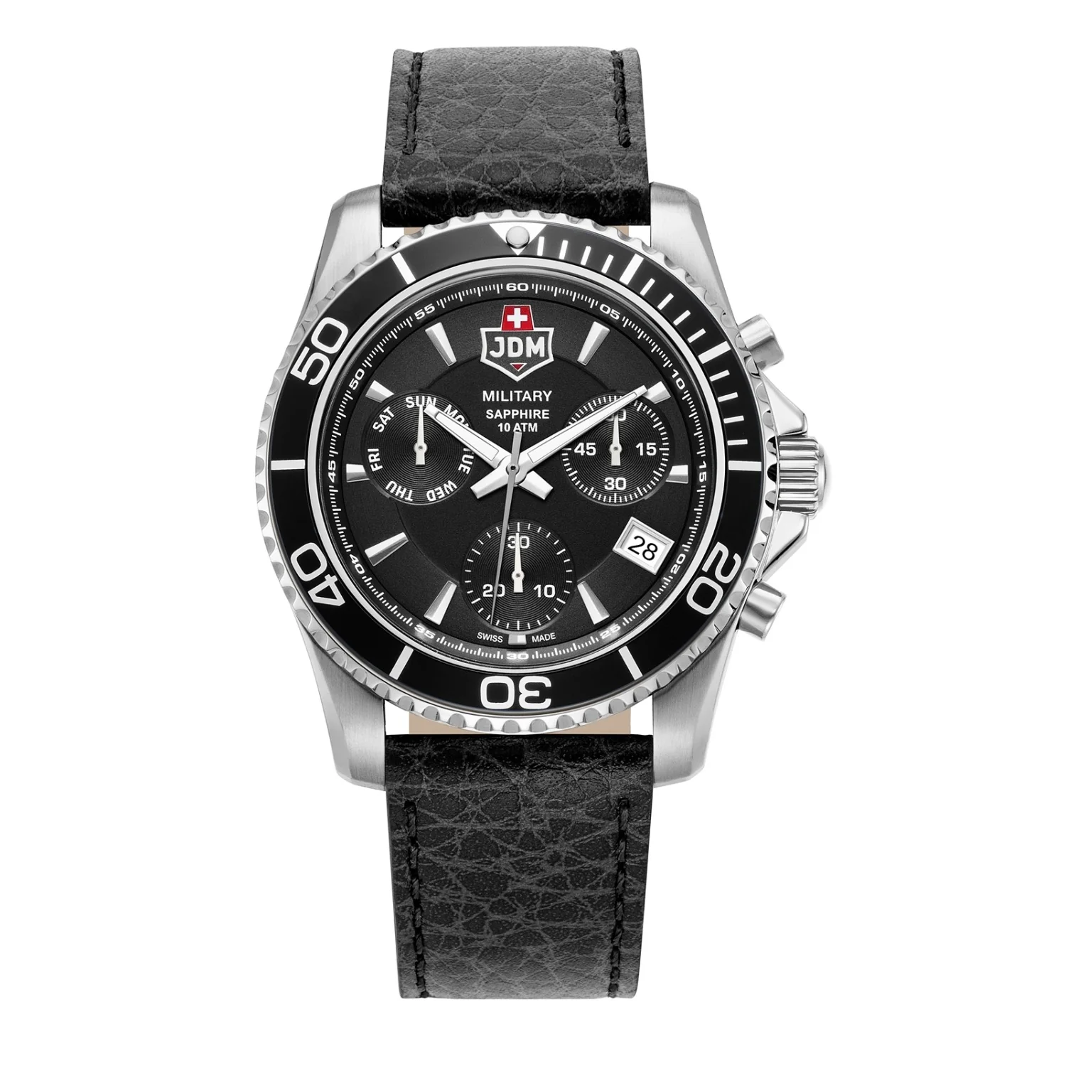 JDM Military Sierra Chrono Zwart Herenhorloge JDM-WG019-05