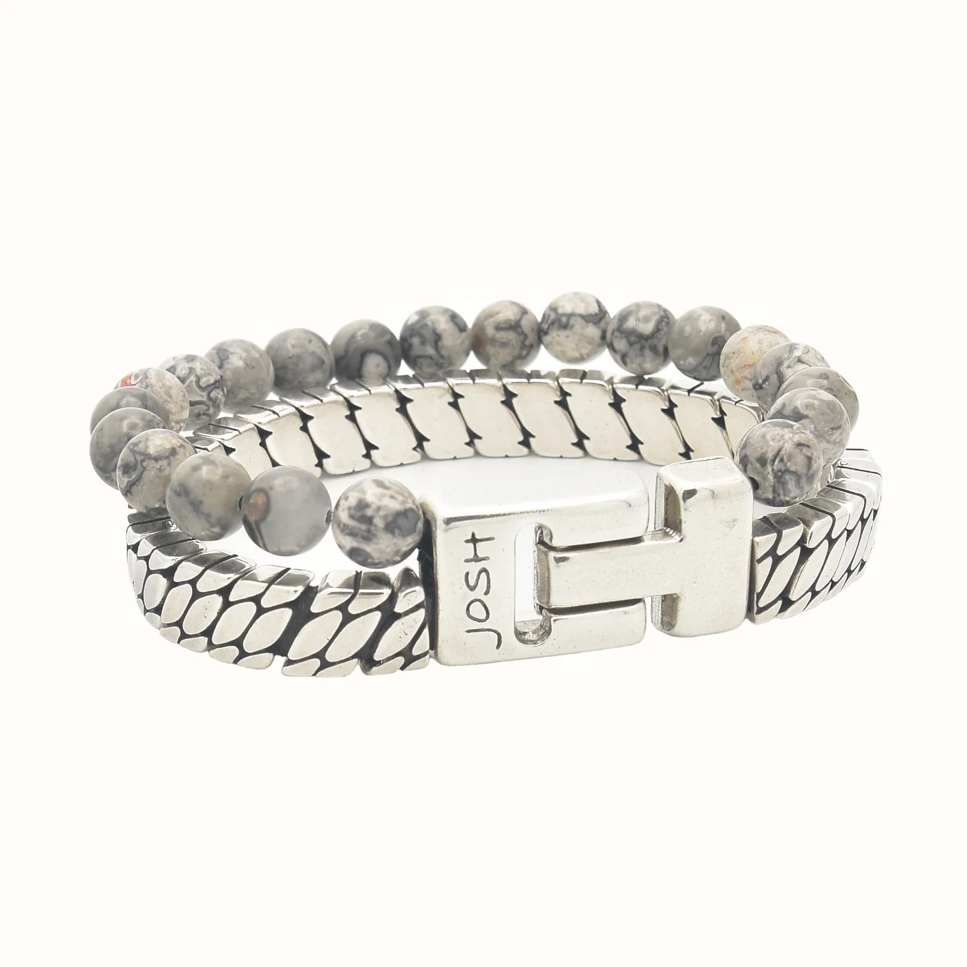 Josh Silver-coloured Bracelet 03517-BRA-S/SMOKY/L
