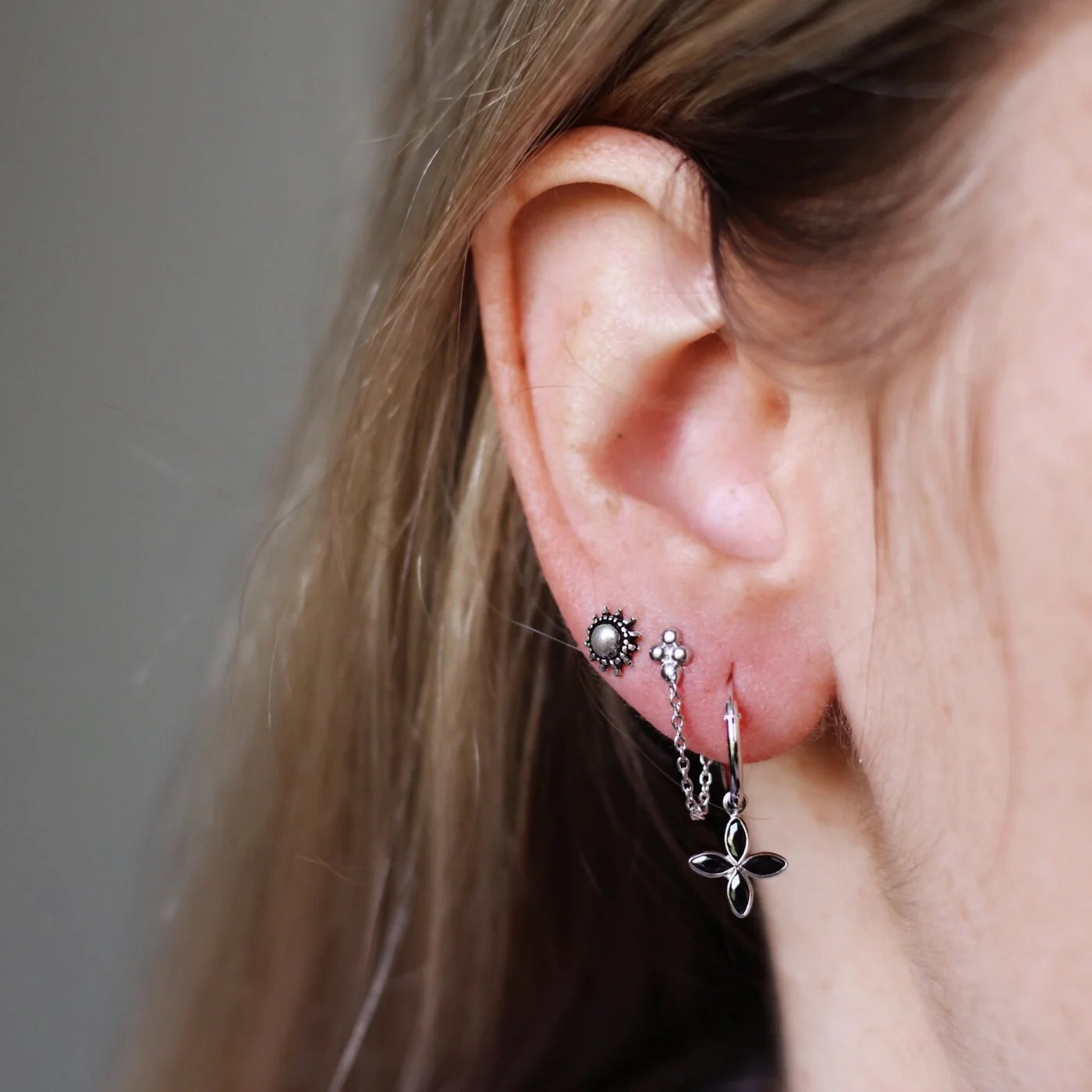 Karma 925 Sterling Silver Earparty Star Dots and Sun Earrings Earparty-32 - Image 2