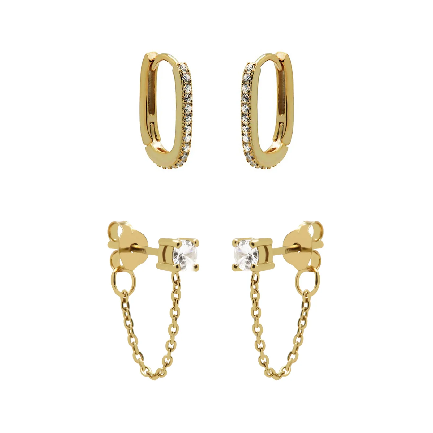 Karma 925 Sterling Silver Gold-coloured Sun Kissed Earparty EPV22GP