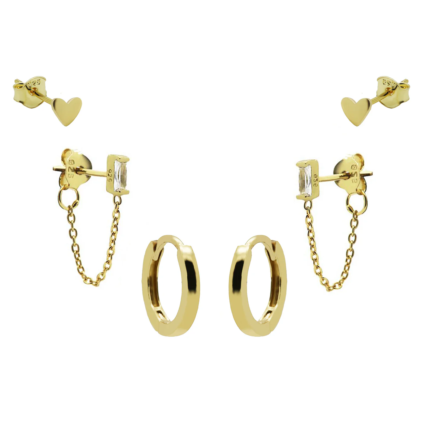 Karma 925 Sterling Silver Gold-coloured The Fave Earparty EPV10GP