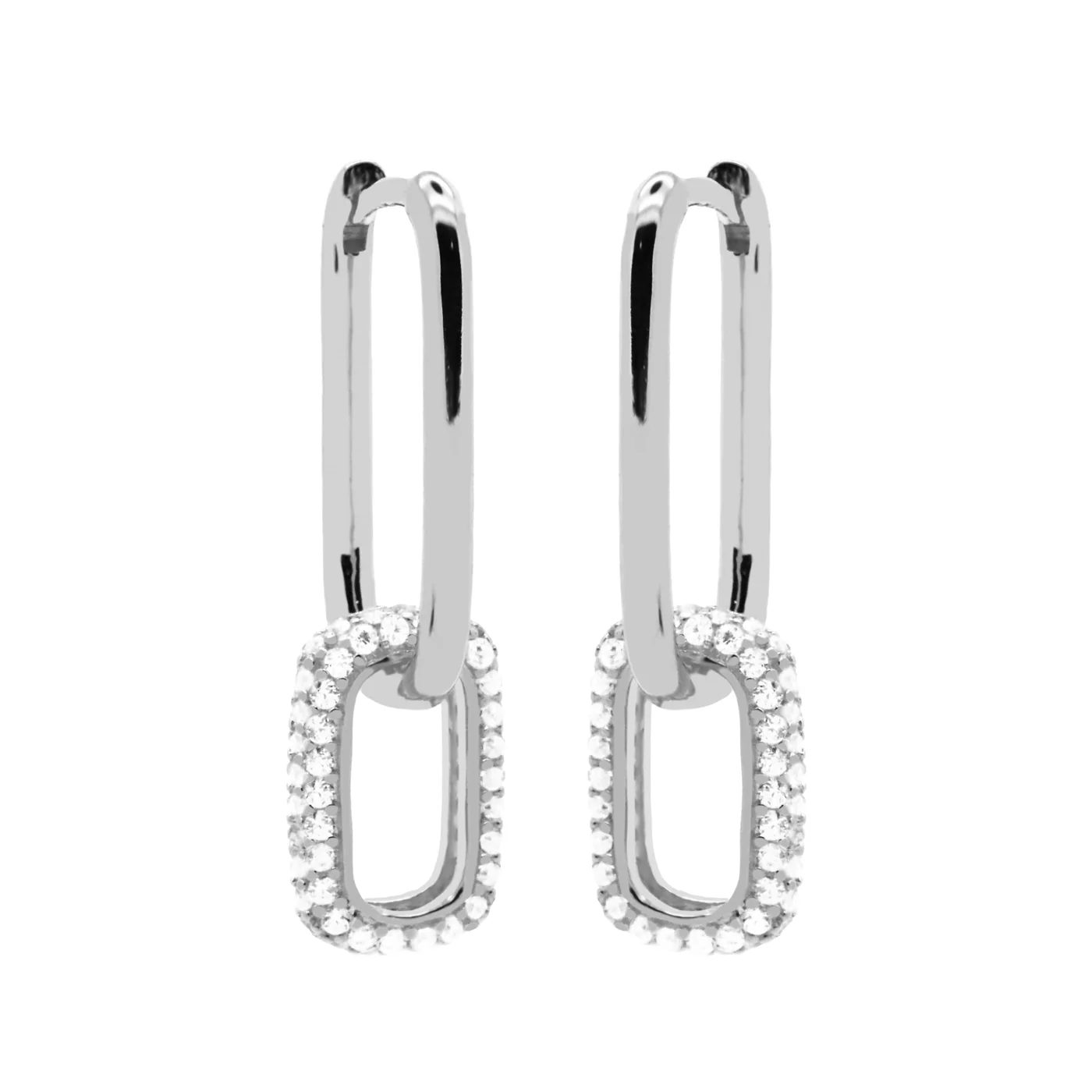 Karma 925 Sterling Silver Zirconia Densely Hoop Earrings H232S