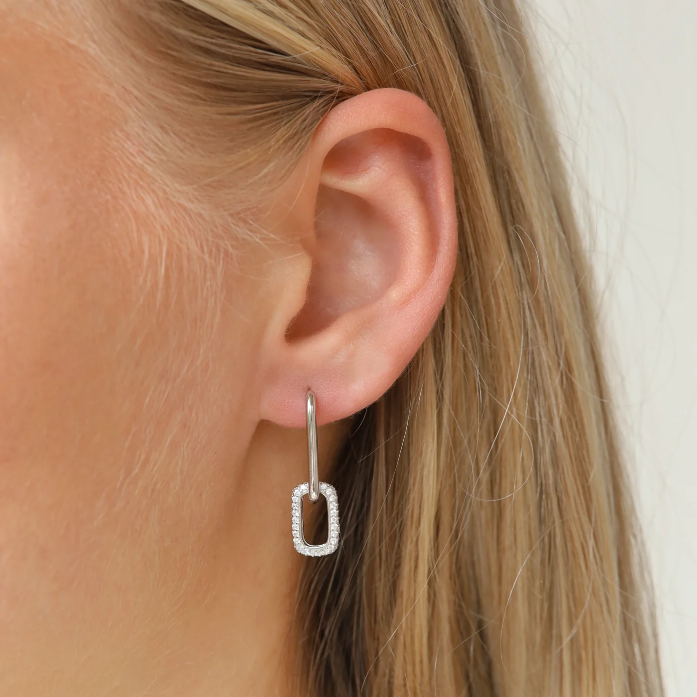 Karma 925 Sterling Silver Zirconia Densely Hoop Earrings H232S - Image 2