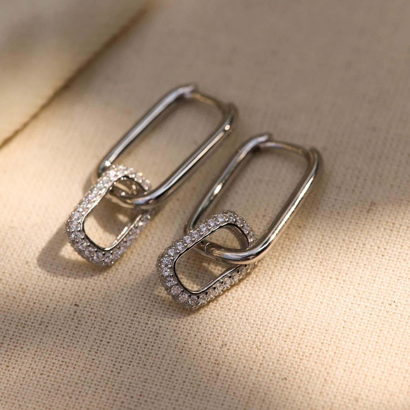 Karma 925 Sterling Silver Zirconia Densely Hoop Earrings H232S - Image 3