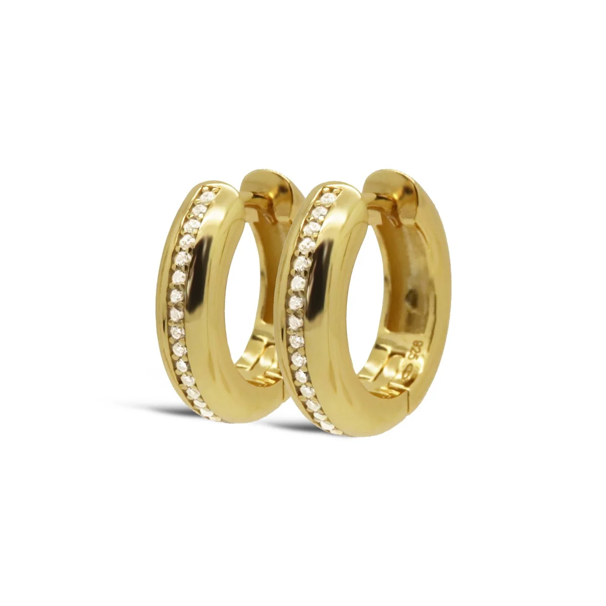 Karma Hinged Hoops 925 Sterling Silver Earhoops H447GP