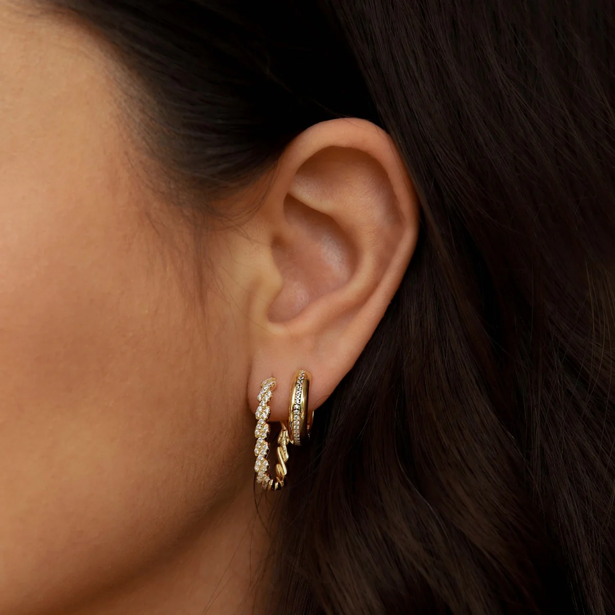 Karma Hinged Hoops 925 Sterling Silver Earhoops H447GP - Image 4