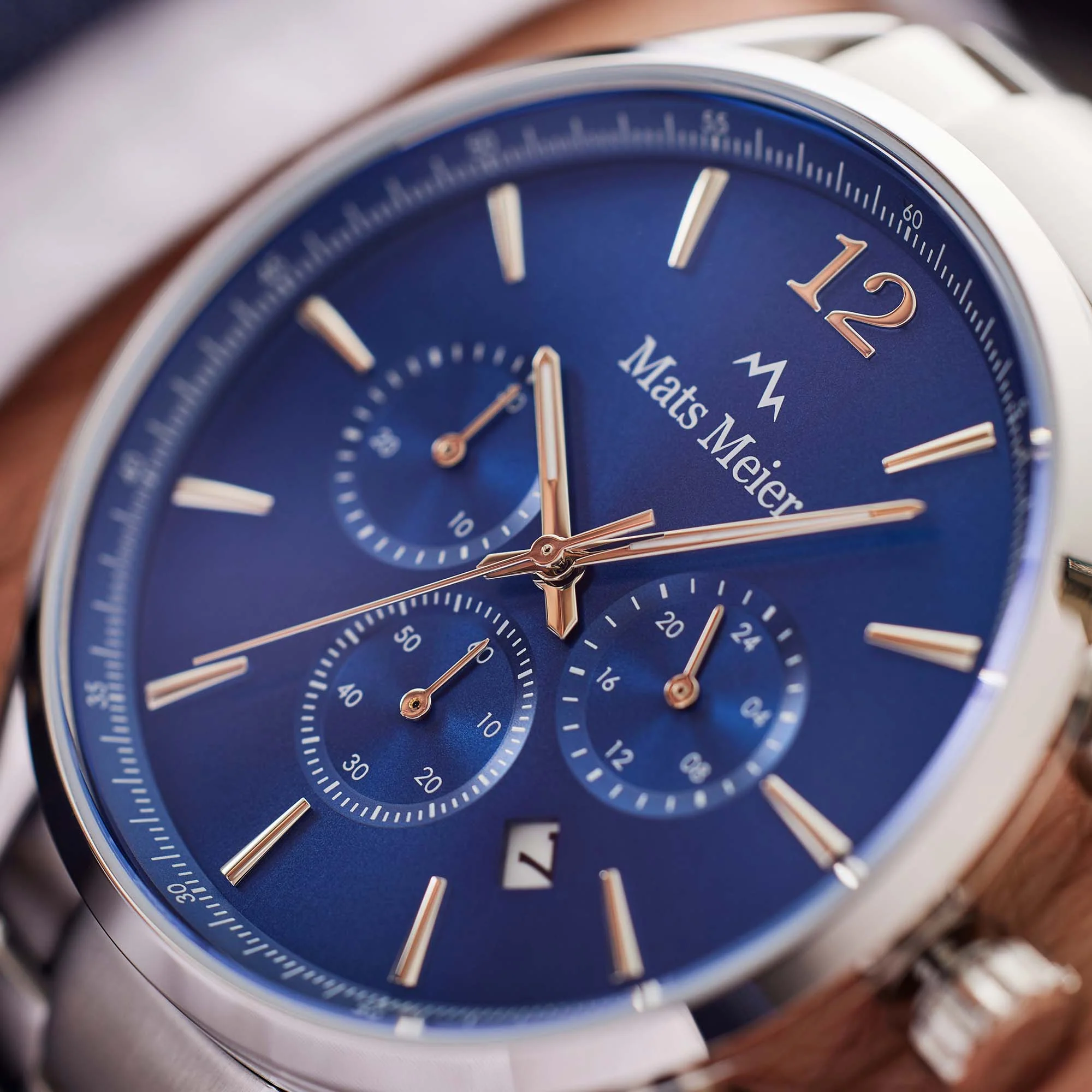 Mats Meier Grand Cornier Chrono Blauw/Zilverkleurig horloge MM00108 - Image 4