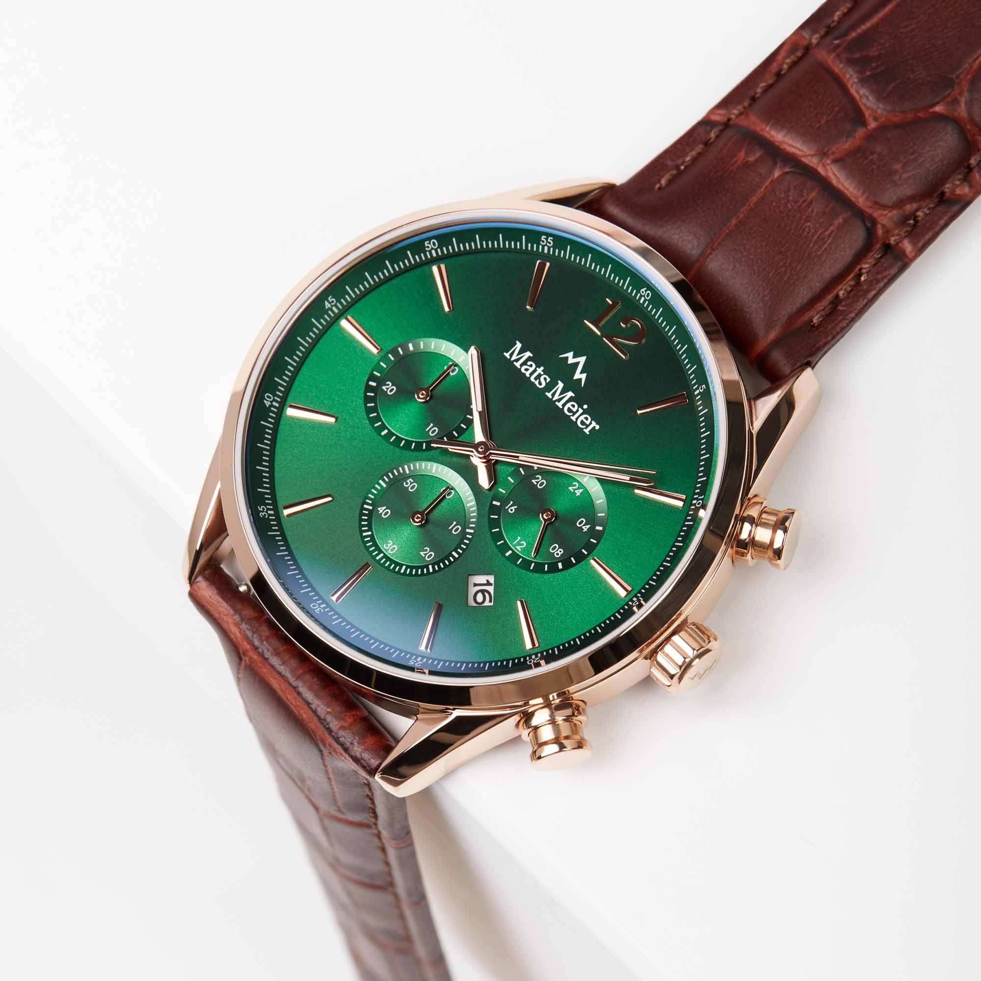 Mats Meier Grand Cornier Chrono Groen/Rosegoudkleurig horloge MM00114 - Image 10