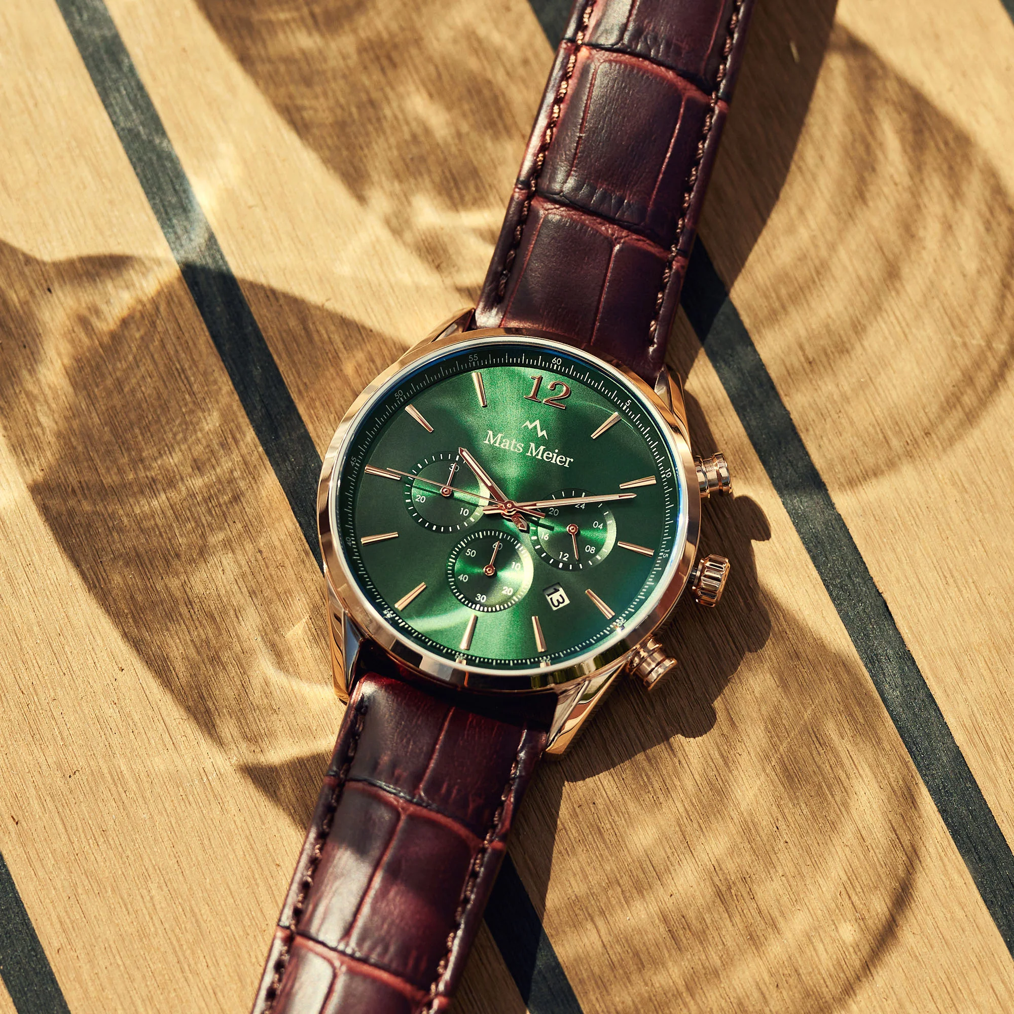 Mats Meier Grand Cornier Chrono Groen/Rosegoudkleurig horloge MM00114 - Image 4