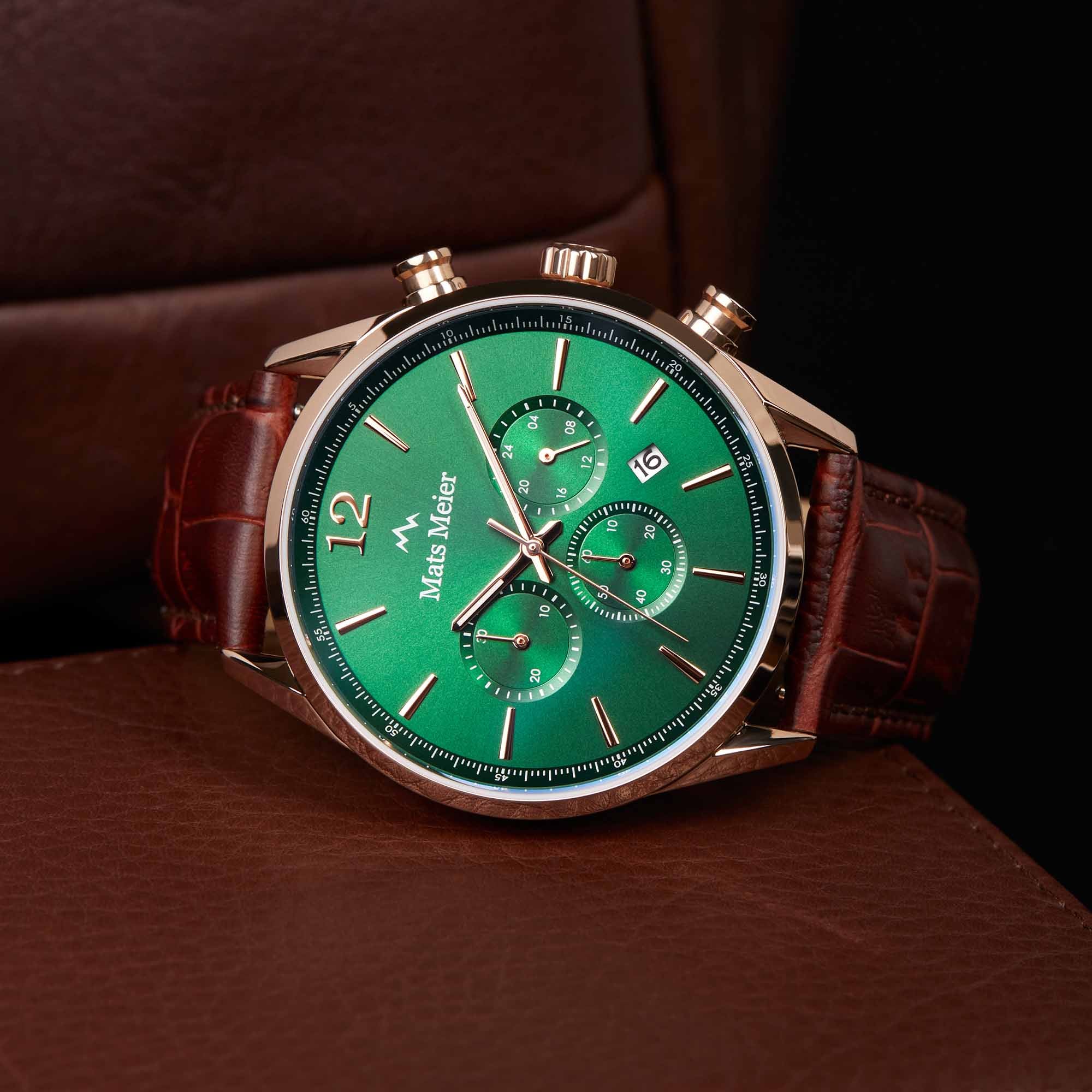Mats Meier Grand Cornier Chrono Groen/Rosegoudkleurig horloge MM00114 - Image 9
