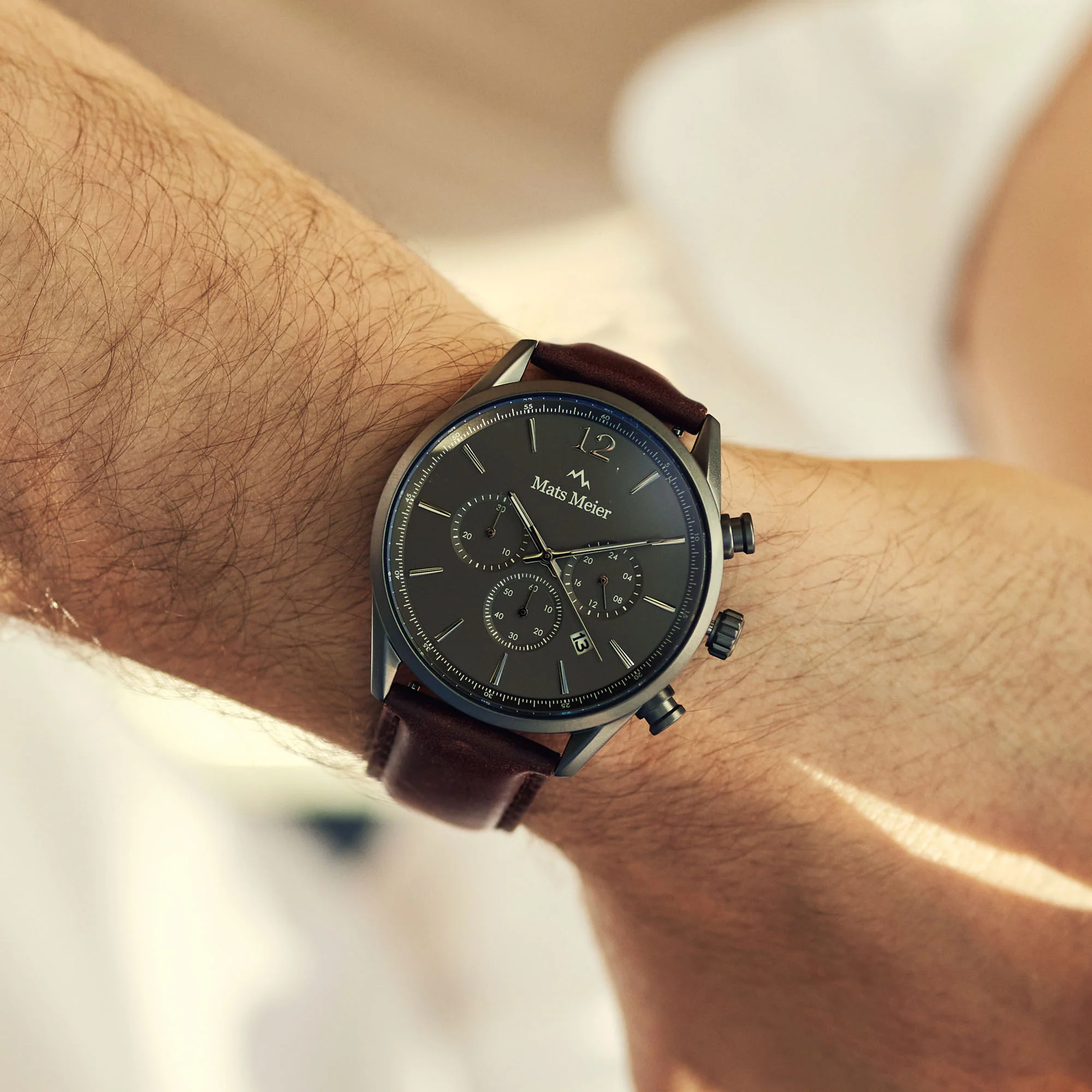 Mats Meier Grand Cornier Chrono Gunmetal/DonkerBruine Horloge MM00104 - Image 3