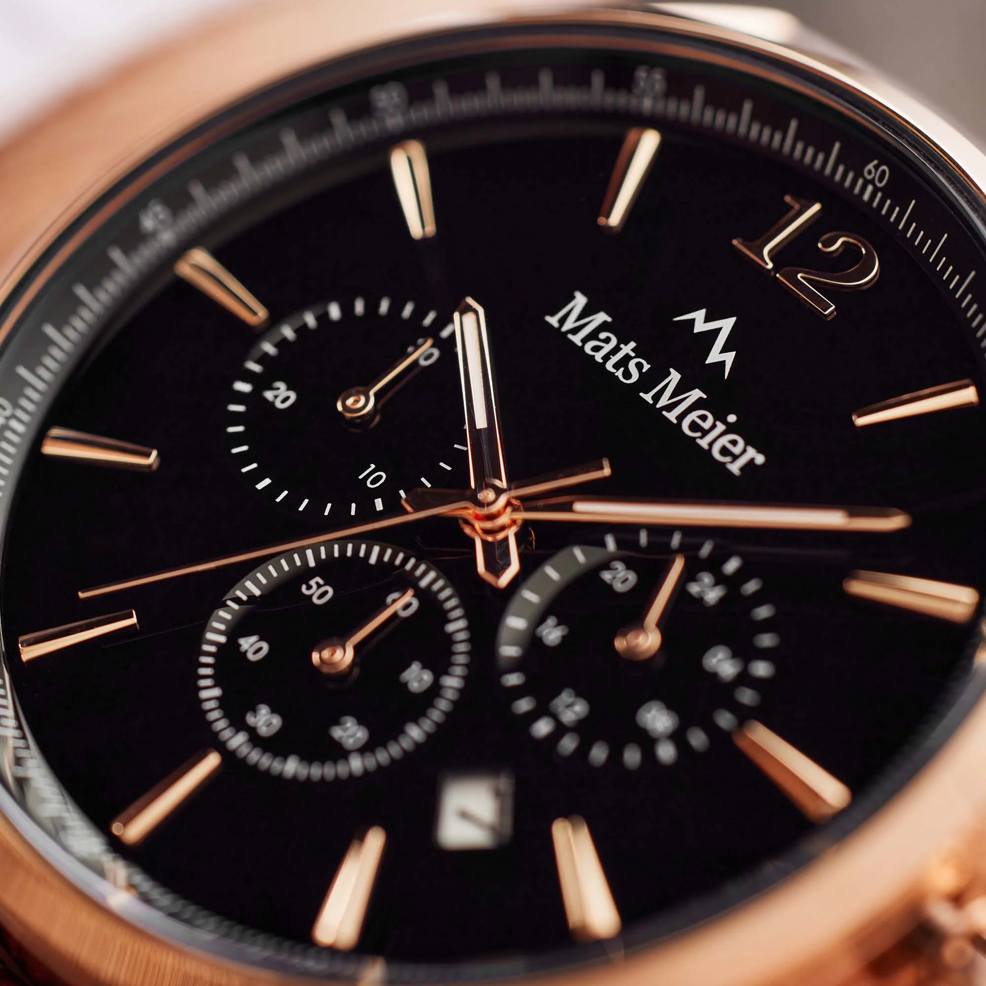 Mats Meier Grand Cornier Chrono Zwart/Bruine Horloge MM00101 - Image 5