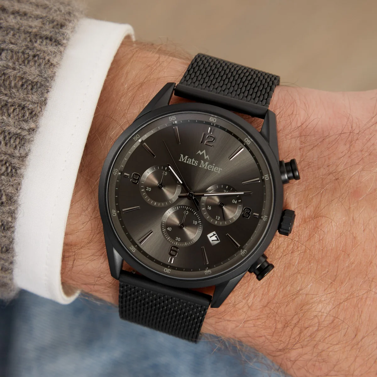 Mats Meier Grand Cornier Chronograaf Herenhorloge Mat Zwart MM00137 - Image 2