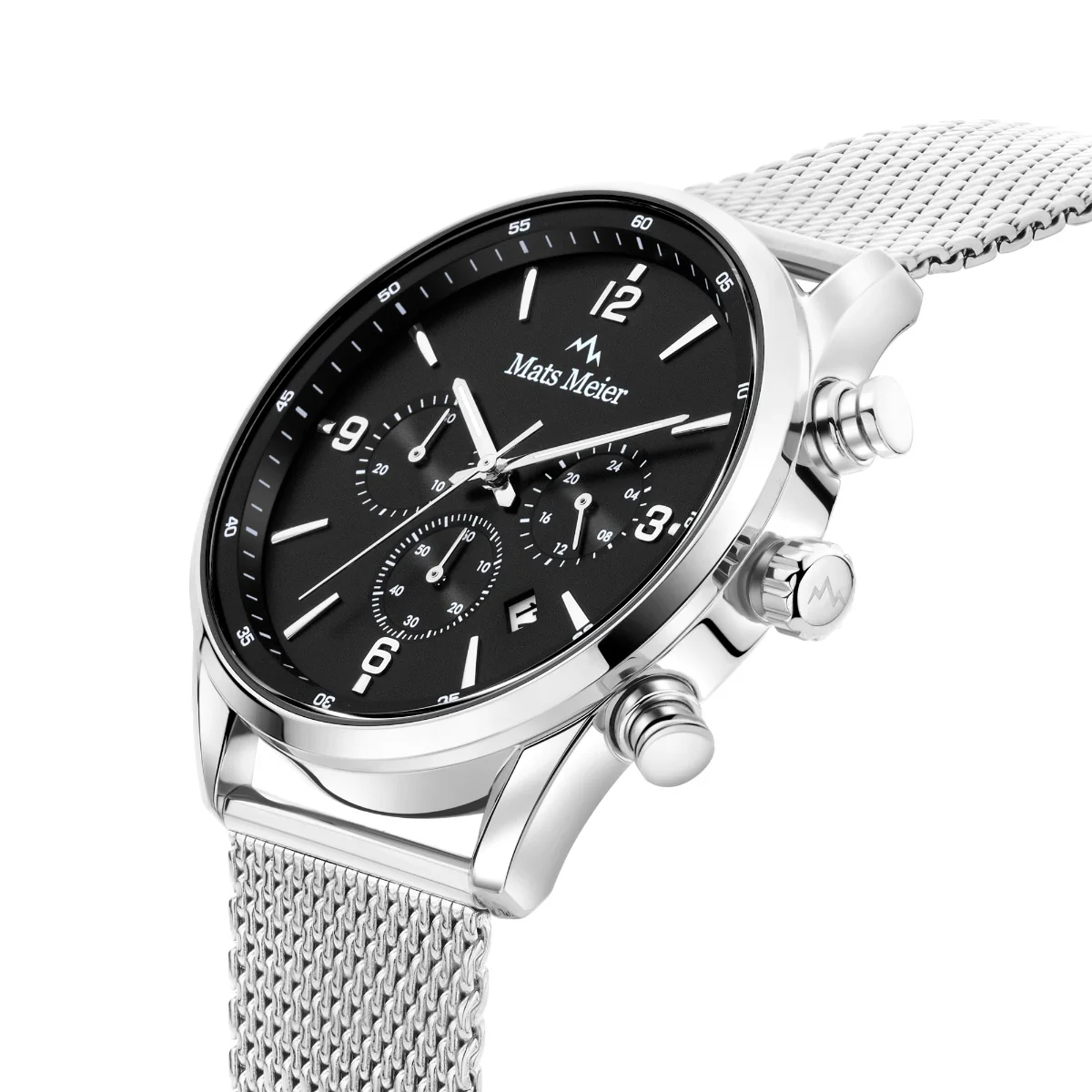 Mats Meier Grand Cornier Chronograaf Herenhorloge Zilverkleurig met Zwart MM00132 - Image 4