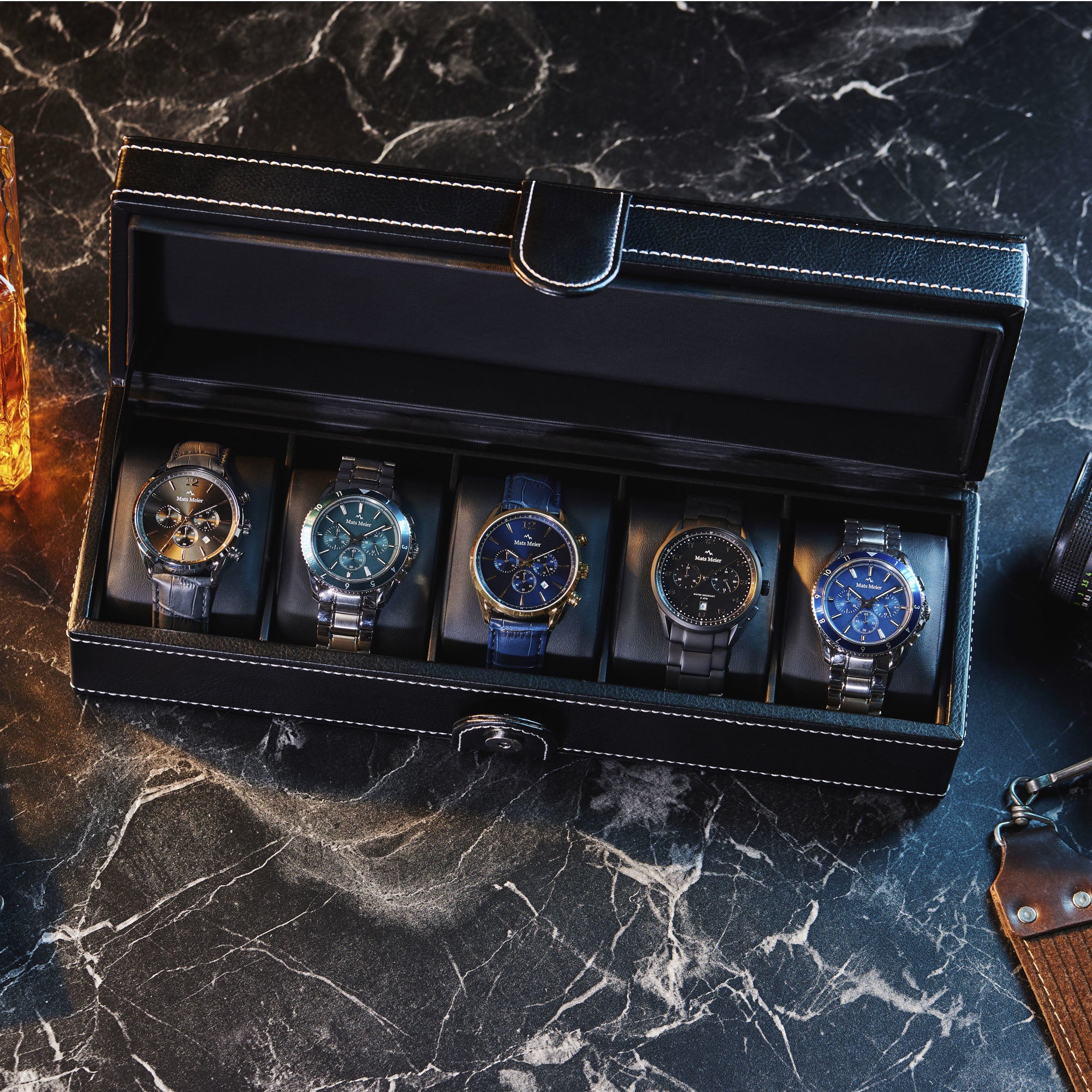 Mats Meier Mont Fort Zwarte Horlogebox voor 5 Horloges MM-Watchbox-1907 - Image 2