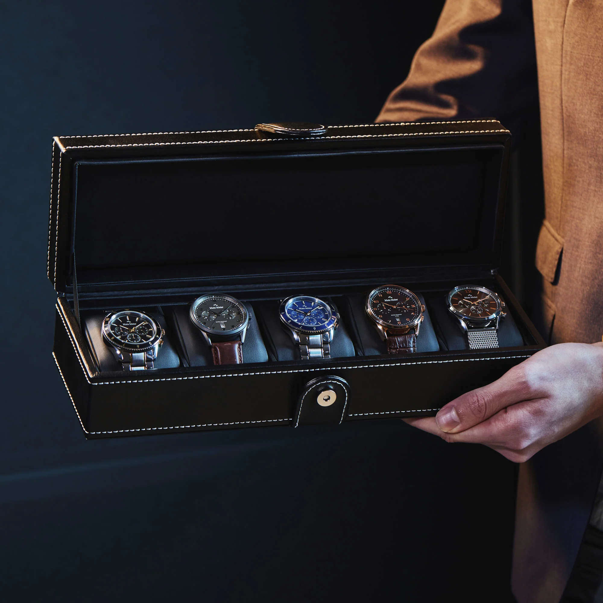 Mats Meier Mont Fort Zwarte Horlogebox voor 5 Horloges MM-Watchbox-1907 - Image 3