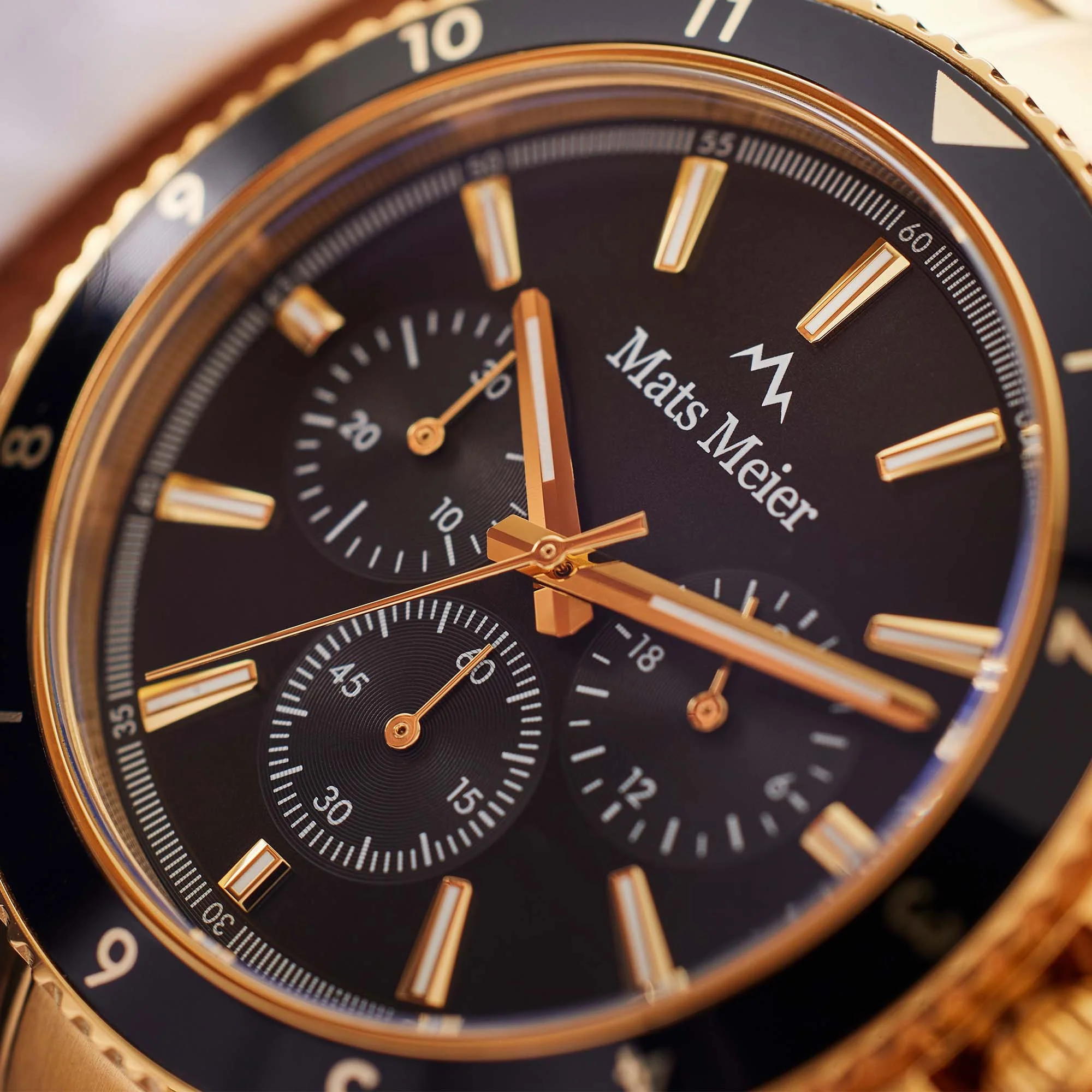 Mats Meier Ponte dei Salti Chronograaf Herenhorloge Goudkleurig en Zwart MM00509 - Image 5