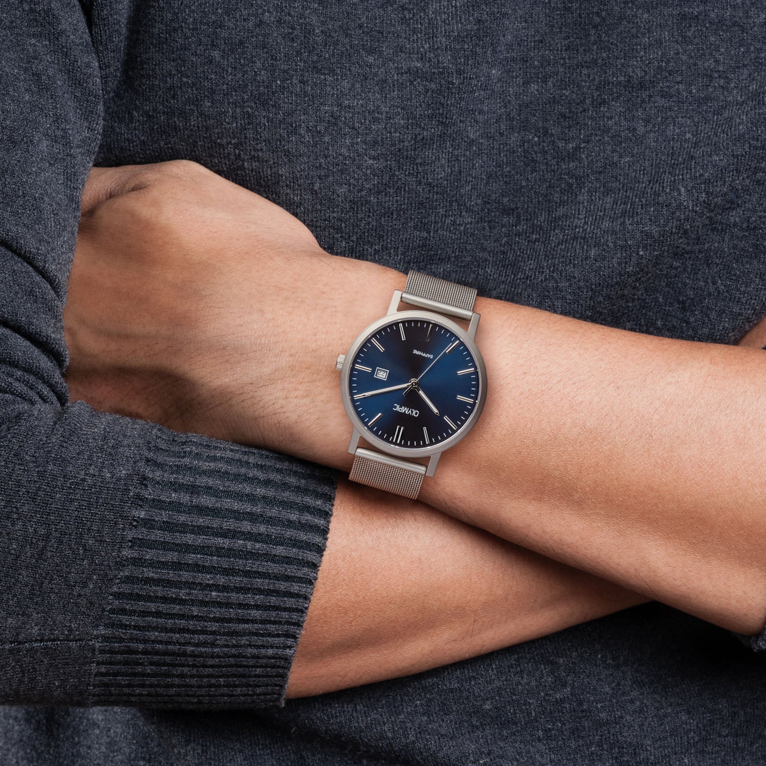 Olympic Titanium Grijs Herenhorloge OL26HTS001 - Image 2