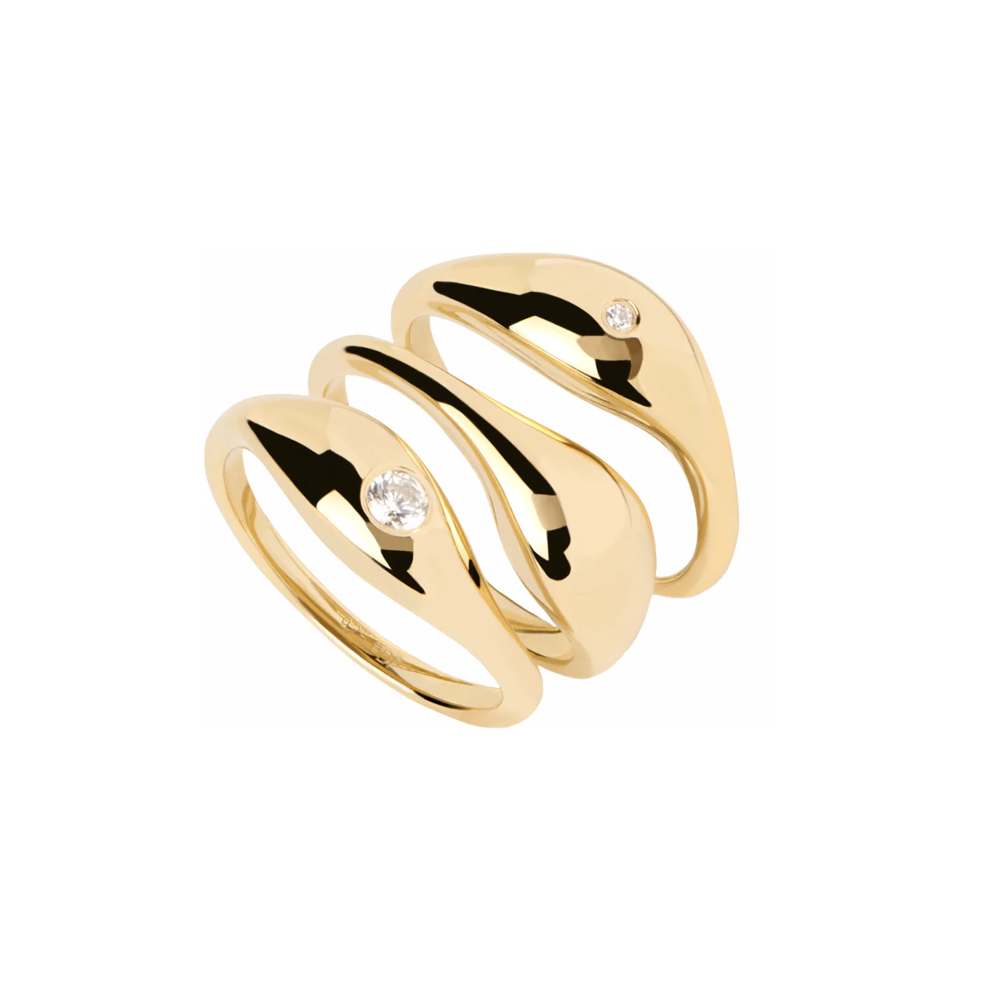 P D Paola The New Essentials 925 Sterling Silver Ring AN01-994-10 Gold Plated - Image 3