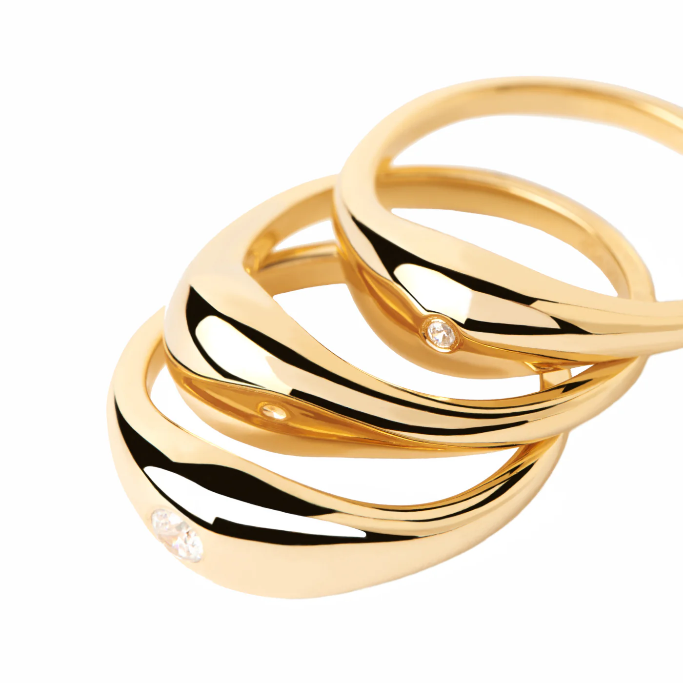 P D Paola The New Essentials 925 Sterling Silver Ring AN01-994-10 Gold Plated - Image 4