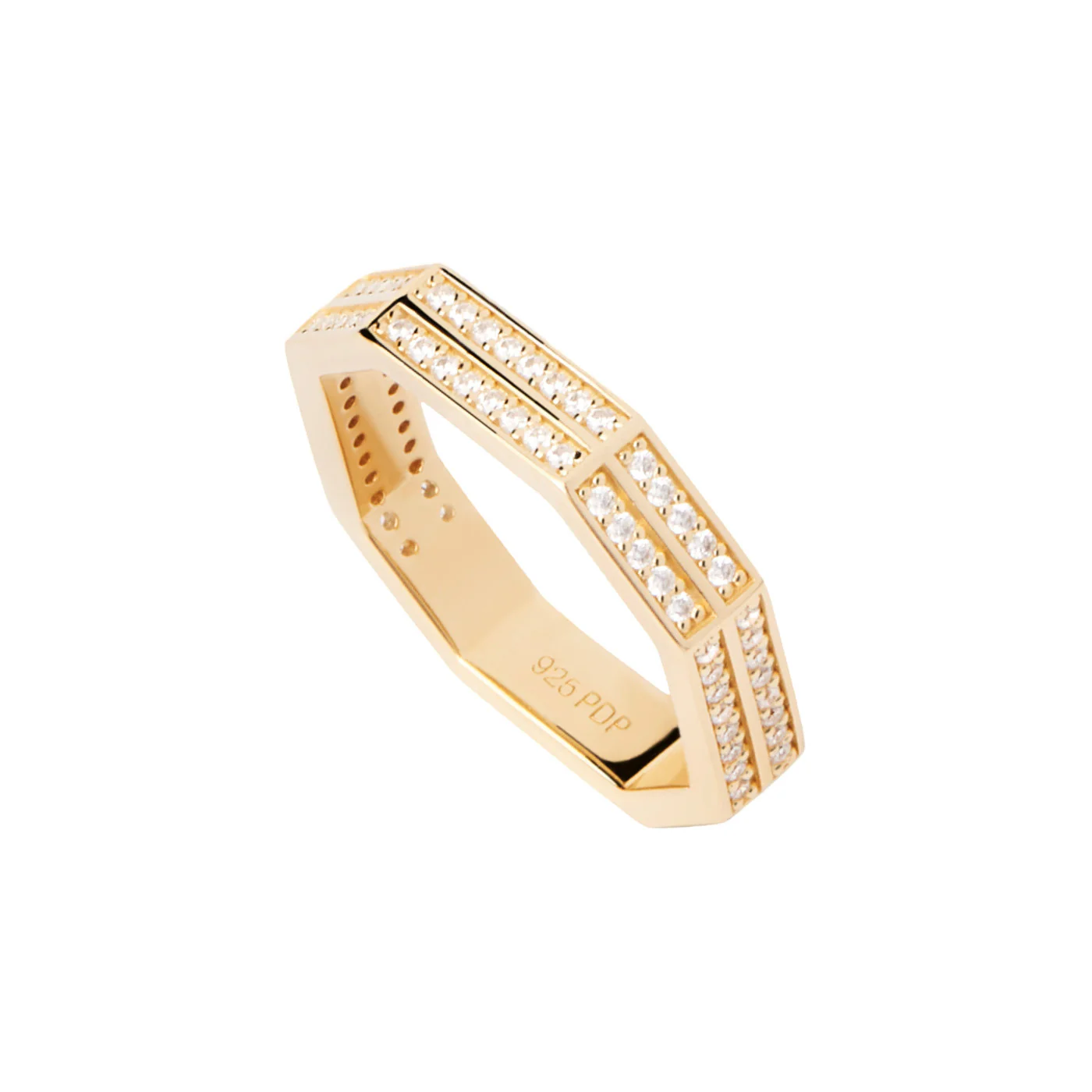 P D Paola The New Essentials 925 Sterling Zilveren Ring AN01-A06-16 Gold Plated - Image 3