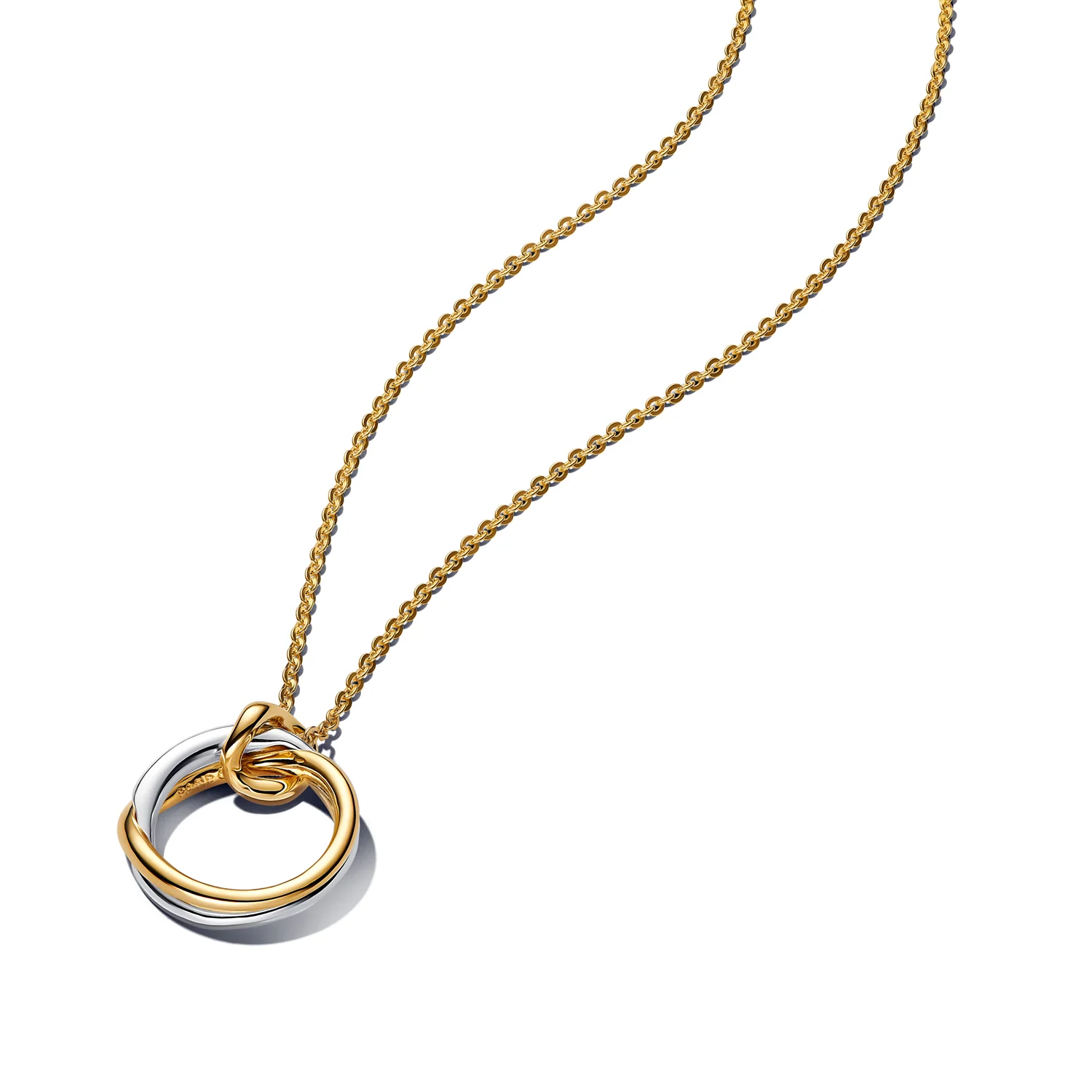 Pandora Essence Gold Plated Organisch Gevormde Tweekleurige Bedelketting 363882C00-45