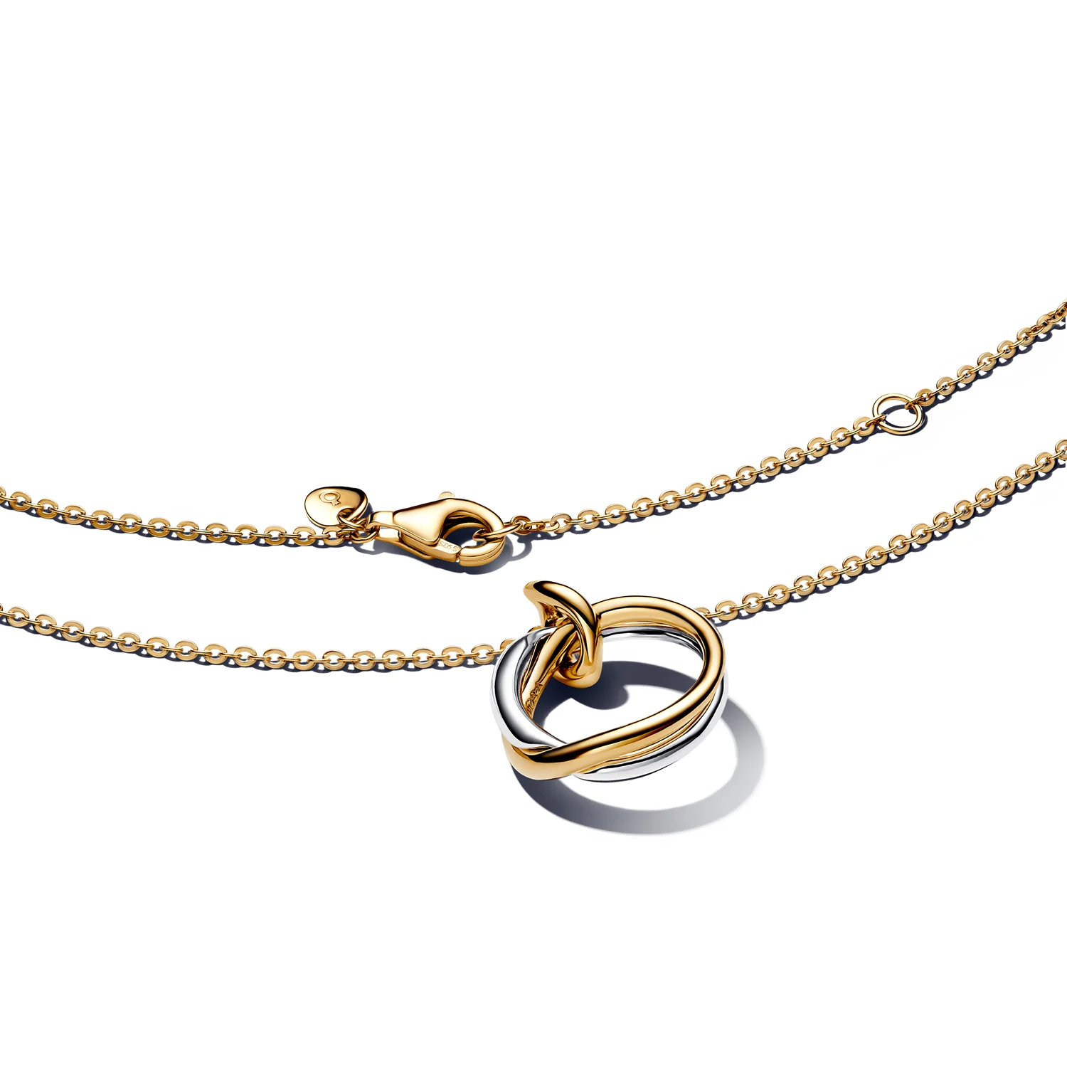 Pandora Essence Gold Plated Organisch Gevormde Tweekleurige Bedelketting 363882C00-45 - Image 3