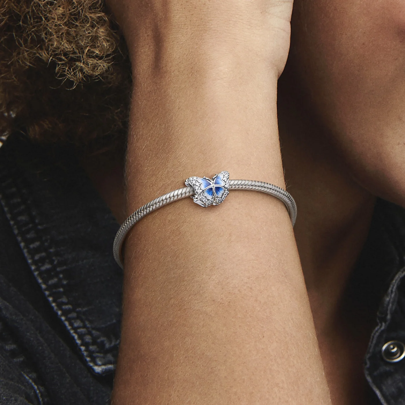 Pandora Moments 925 Sterling Silver Blauwe Vlinder Sprankelende Bedel 790761C01 - Image 3