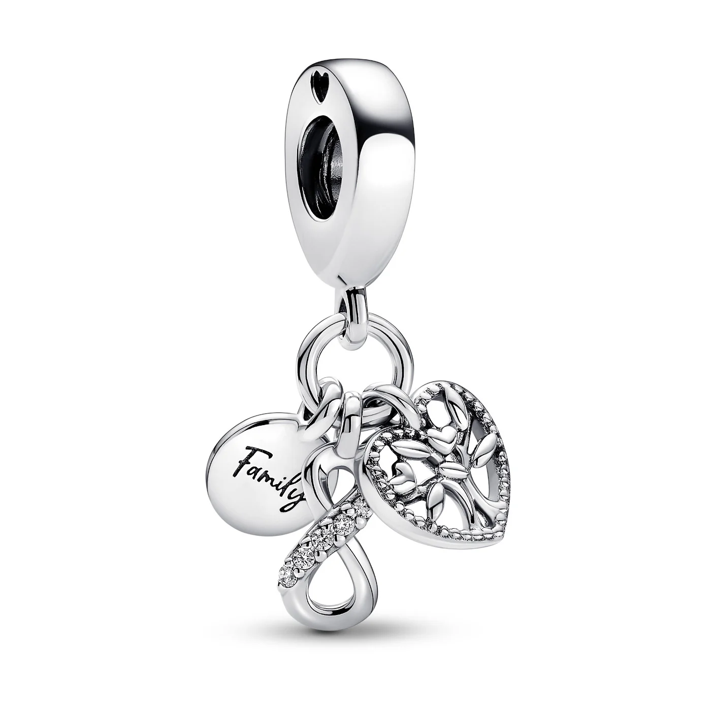 Pandora Moments 925 Sterling Silver Family Infinity Triple Hangende Bedel 792201C01