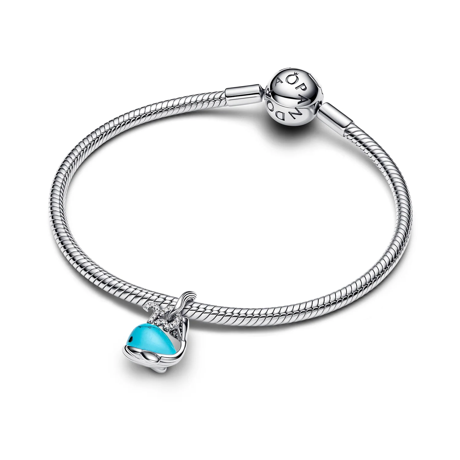 Pandora Moments 925 Sterling Zilveren Turquoise Walvis Bedel 793822C01 - Image 2