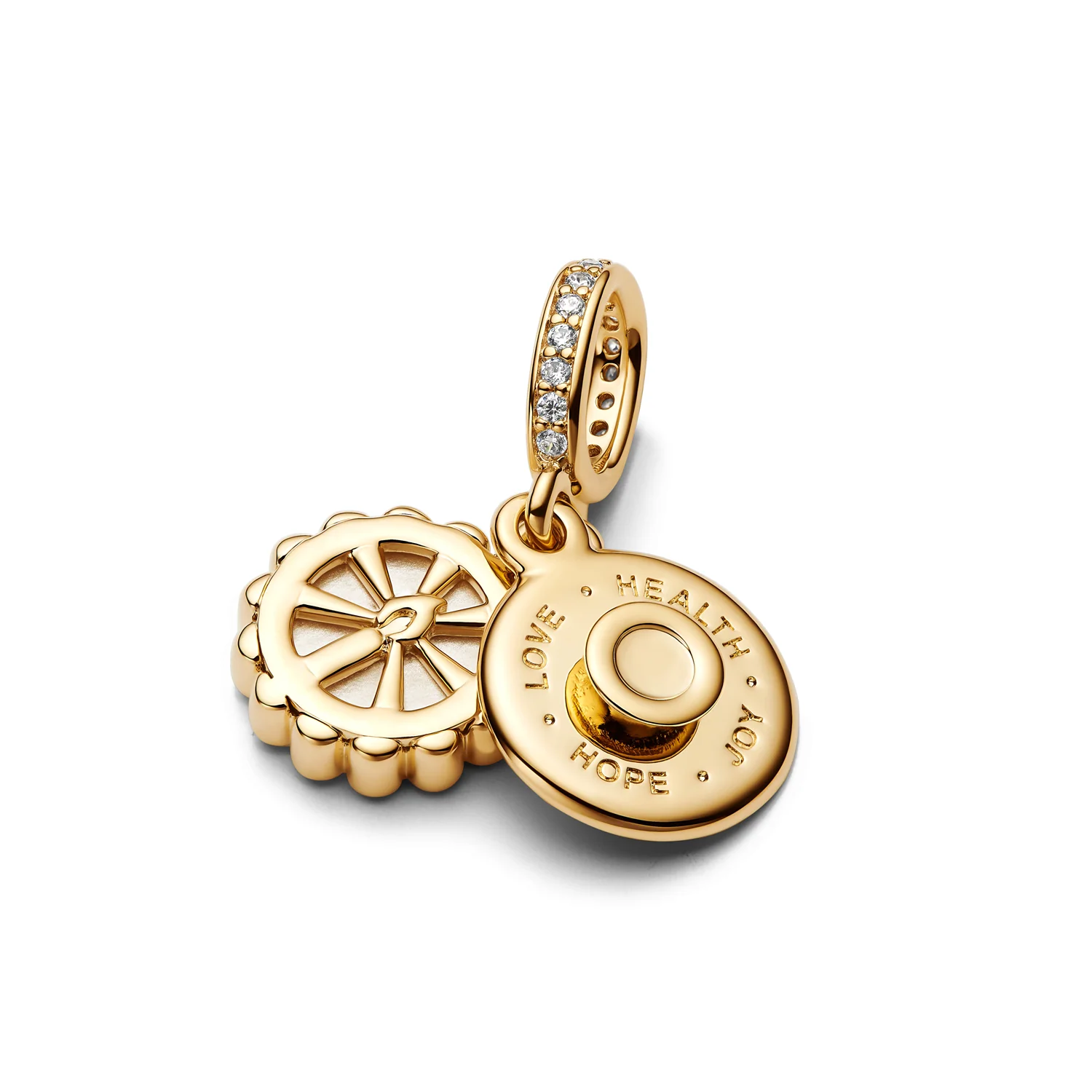Pandora Moments Gold Plated Happy Birthday Hangende Bedel 763787C01 - Image 4