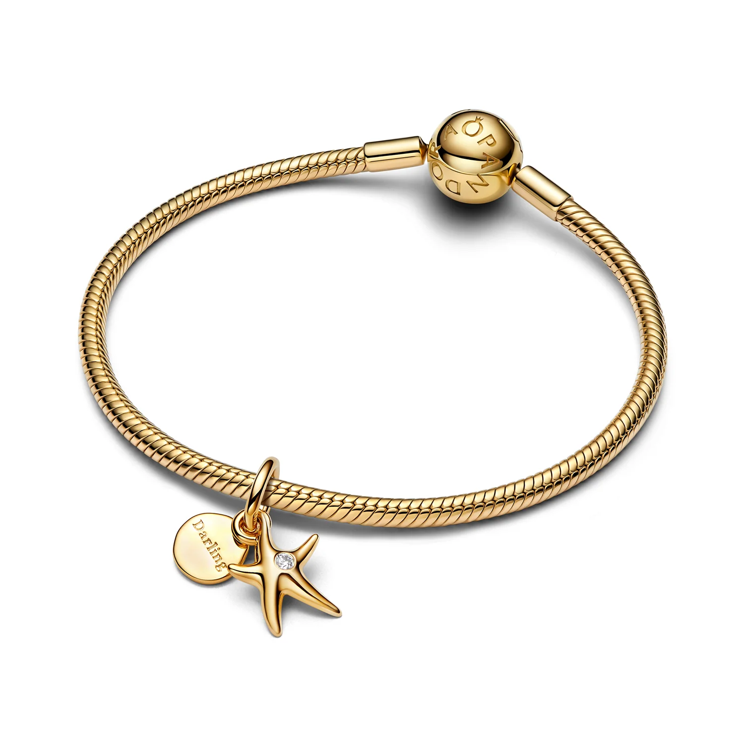 Pandora Moments Gold Plated Zeester Dubbele Bedel 763892C01 - Image 4