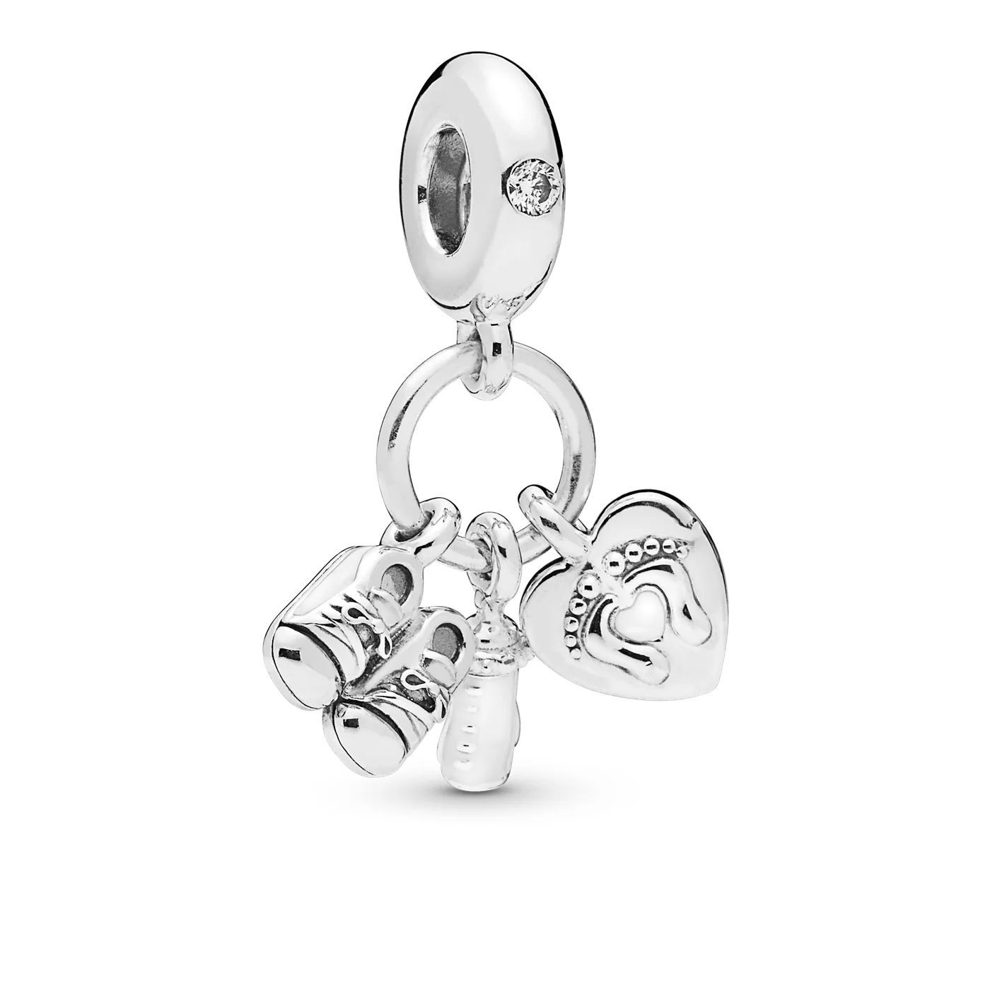 Pandora People 925 Sterling Silver Baby Bottle en Shoes Hangende Bedel 798106CZ
