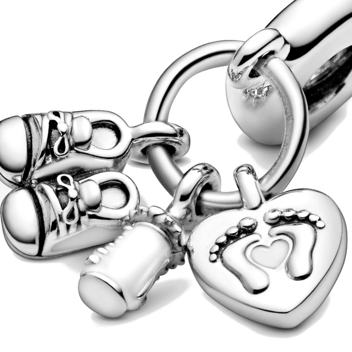 Pandora People 925 Sterling Silver Baby Bottle en Shoes Hangende Bedel 798106CZ - Image 7