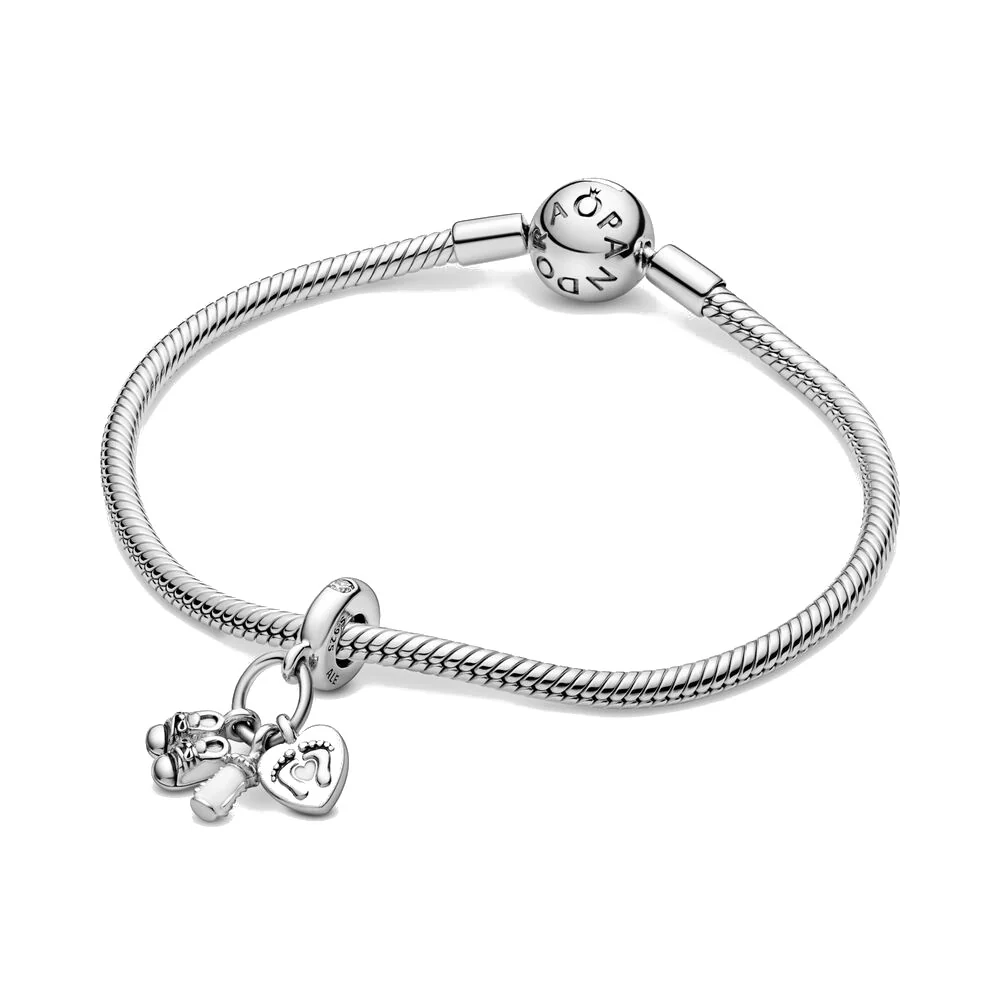 Pandora People 925 Sterling Silver Baby Bottle en Shoes Hangende Bedel 798106CZ - Image 8