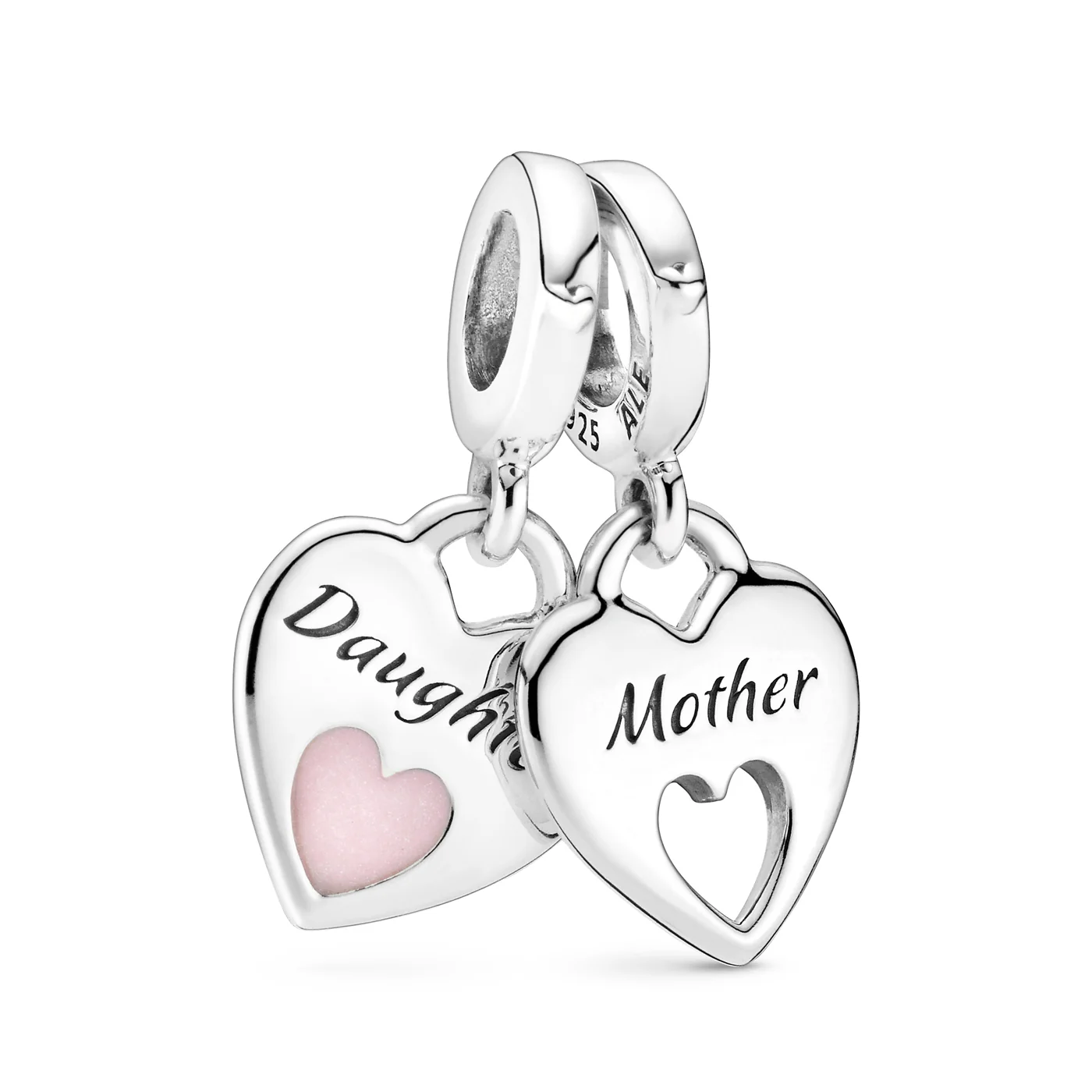 Pandora People 925 Sterling Silver Mother and Daughter Hearts Charm 799187C01
