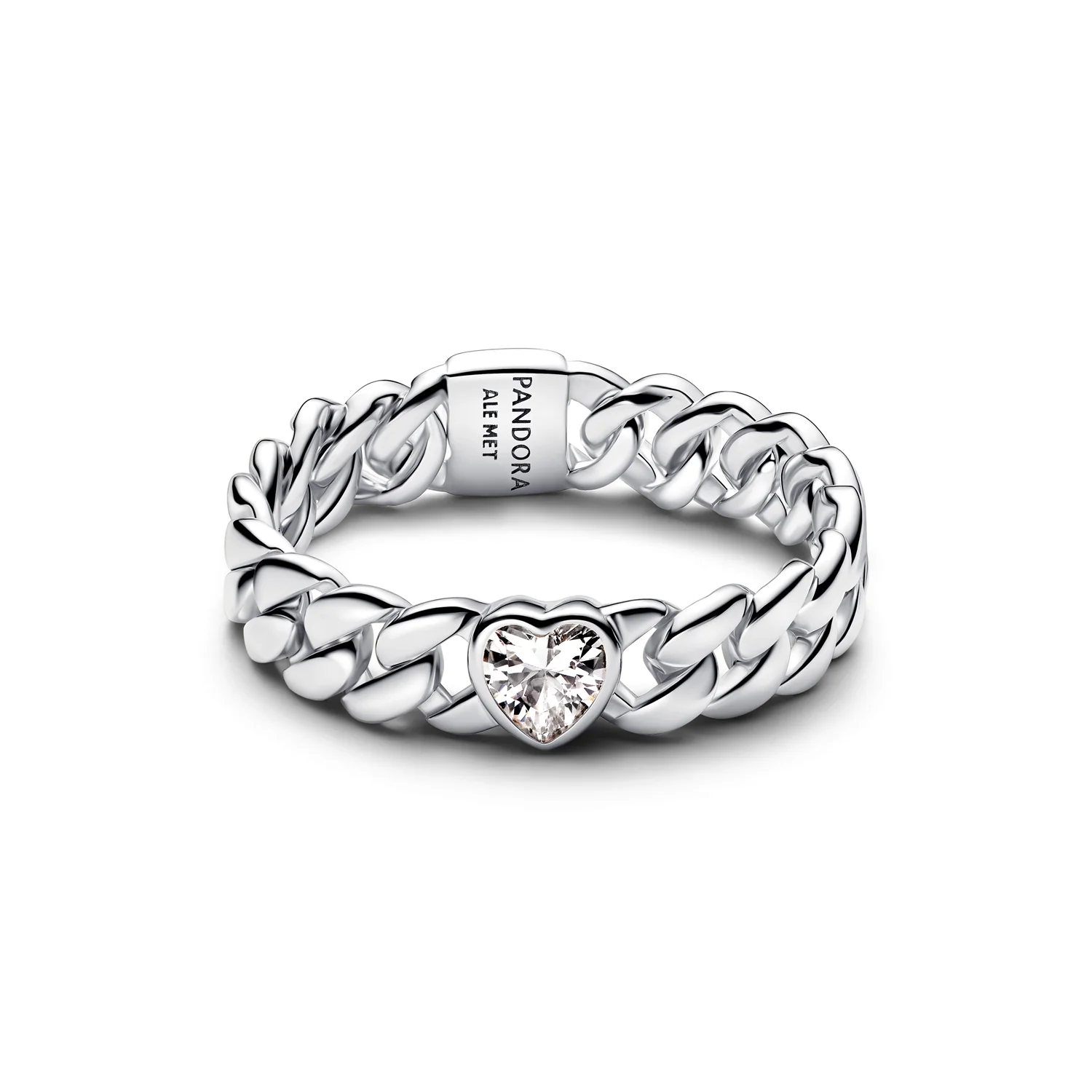Pandora Timeless 925 Sterling Silver Cuban Switch Ring 194386C01-52
