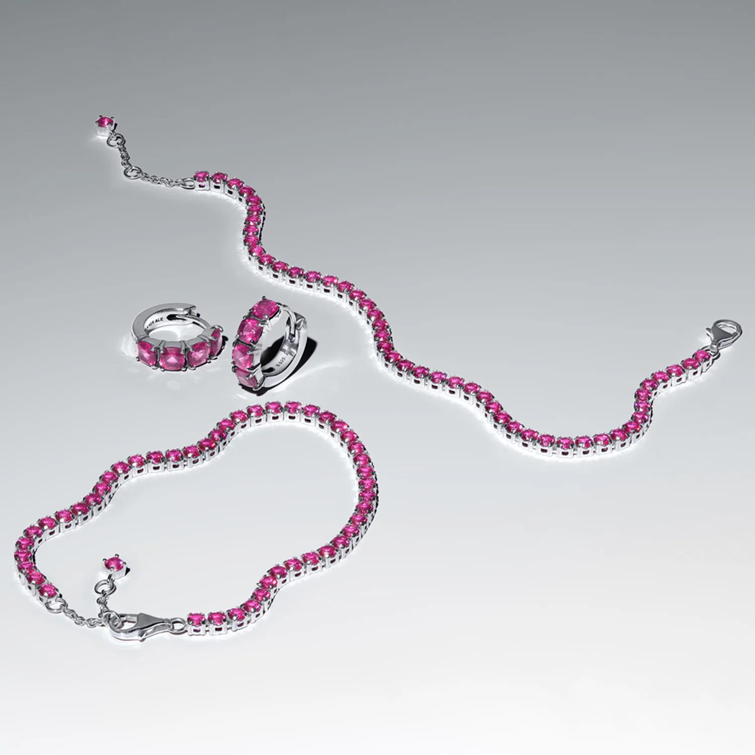 Pandora Timeless 925 Sterling Zilveren Sprankelende Roze Tennisarmband 591469C04-18 - Image 3