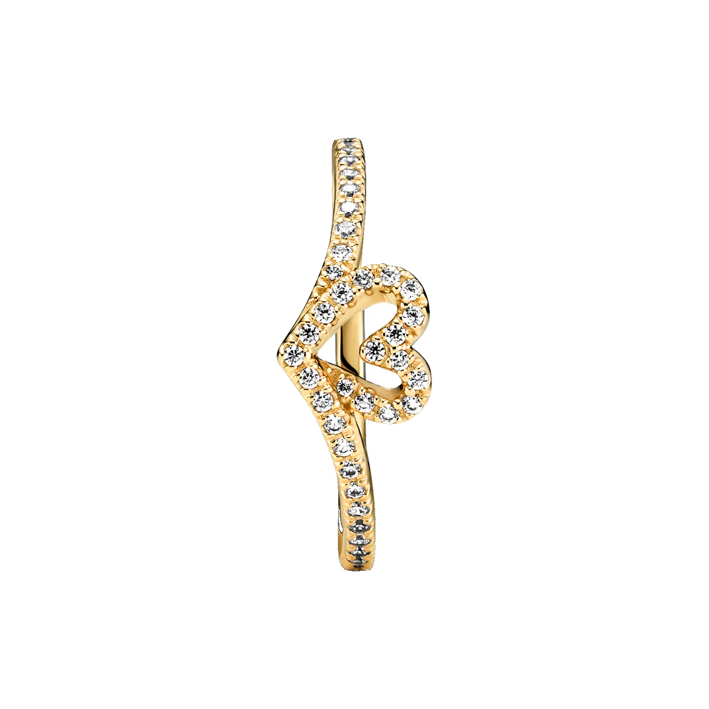 Pandora Timeless Gold-coloured Wishbone Heart Ring 169302C01-56 - Image 5