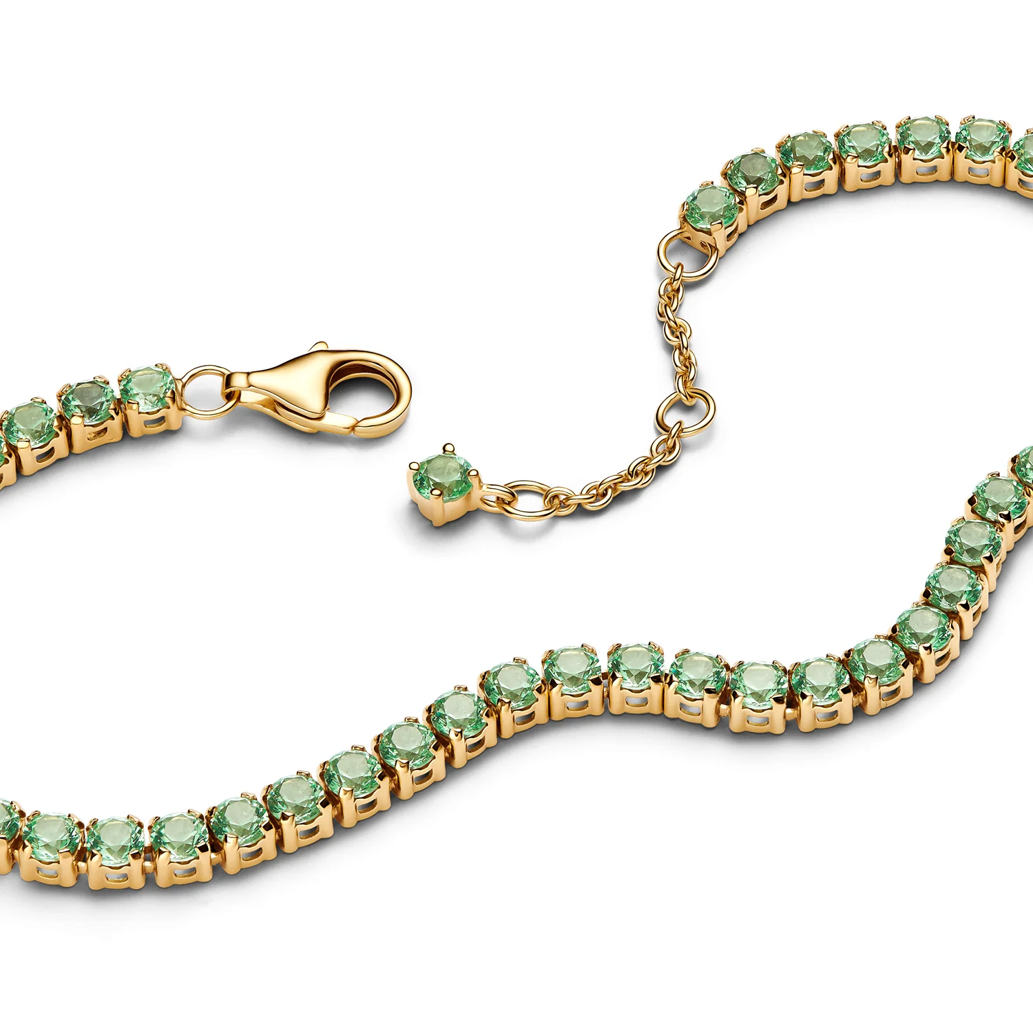 Pandora Timeless Gold Plated Sprankelende Groene Tennisarmband 561469C02-18 - Image 2
